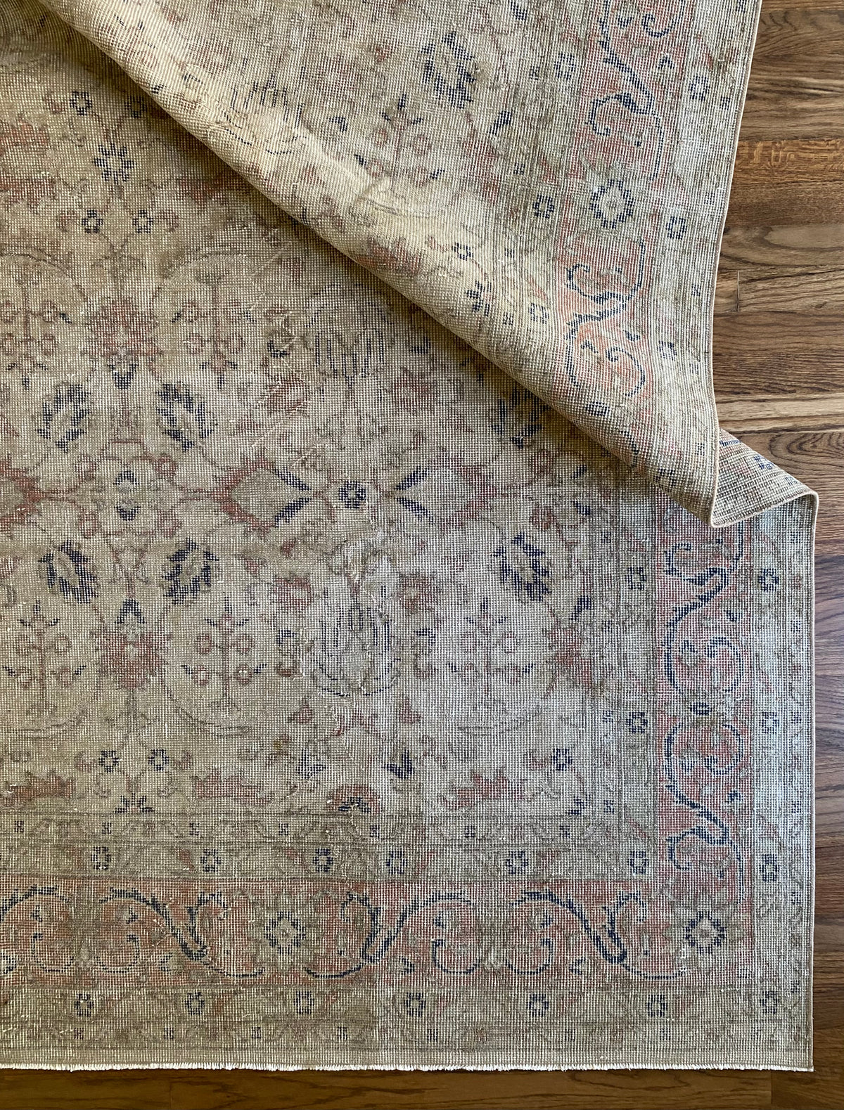 Vintage Turkish Wool Area Rug 8’3”x10’1" – Hand-Knotted Muted Terracotta Floral Rug | Lillian