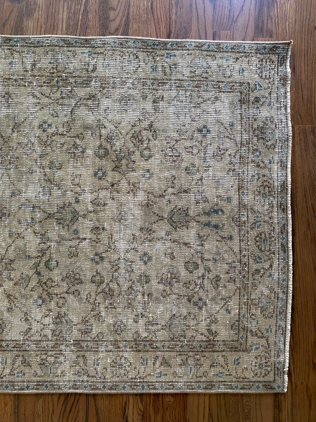 Vintage Turkish Wool Runner 3’1”x7’3” – Hand-Knotted Neutral Short Runner | Molly