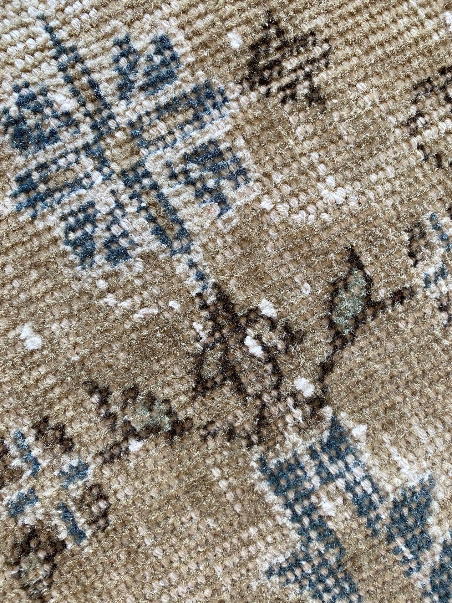 Vintage Turkish Wool Area Rug 7’9”x10’9.5” – Hand-Knotted Neutral Allover Pattern Rug | Hannah
