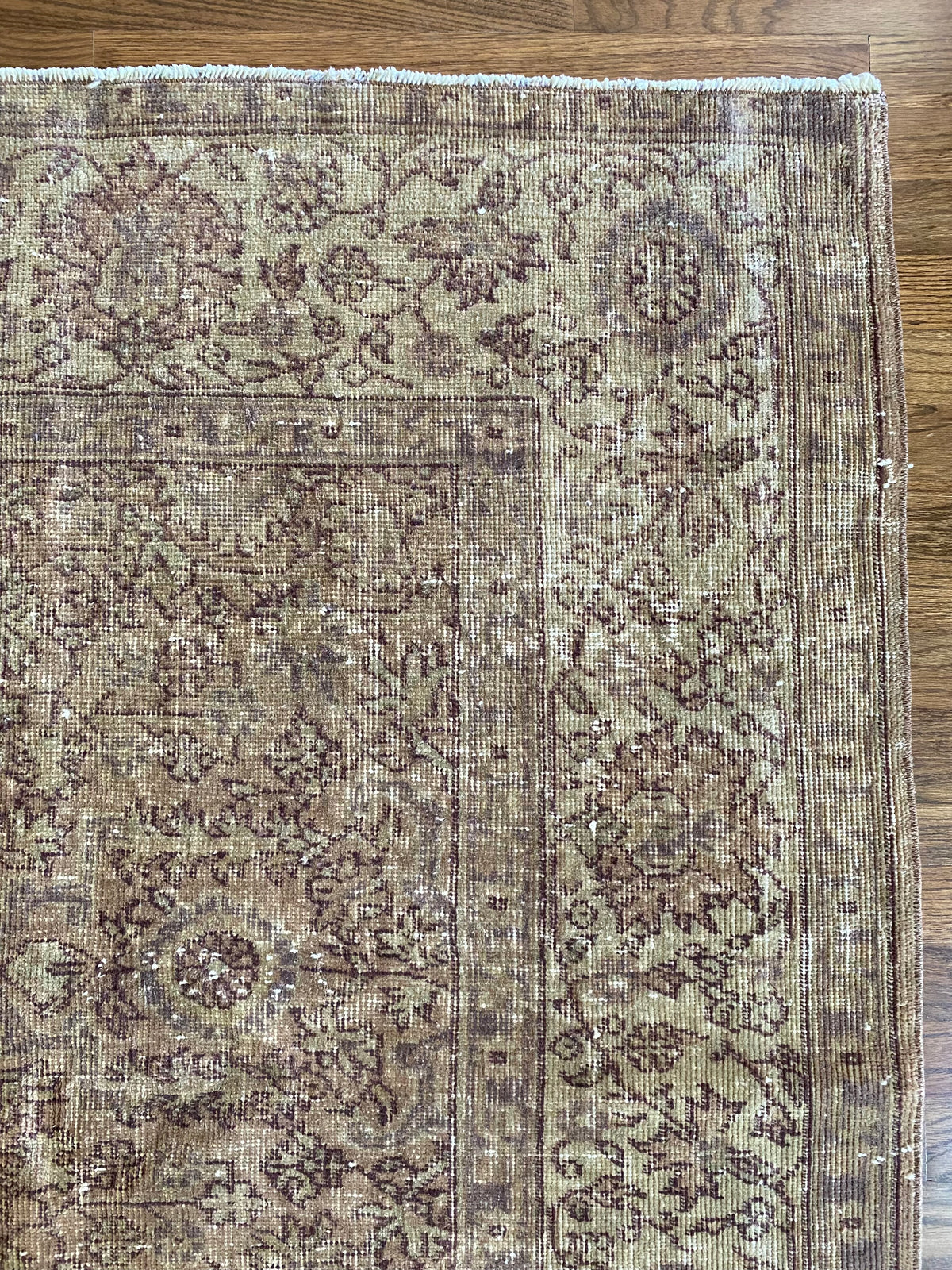 Vintage Turkish Wool Area Rug 8’x10’6" – Hand-Knotted Clay Floral Rug | Monica