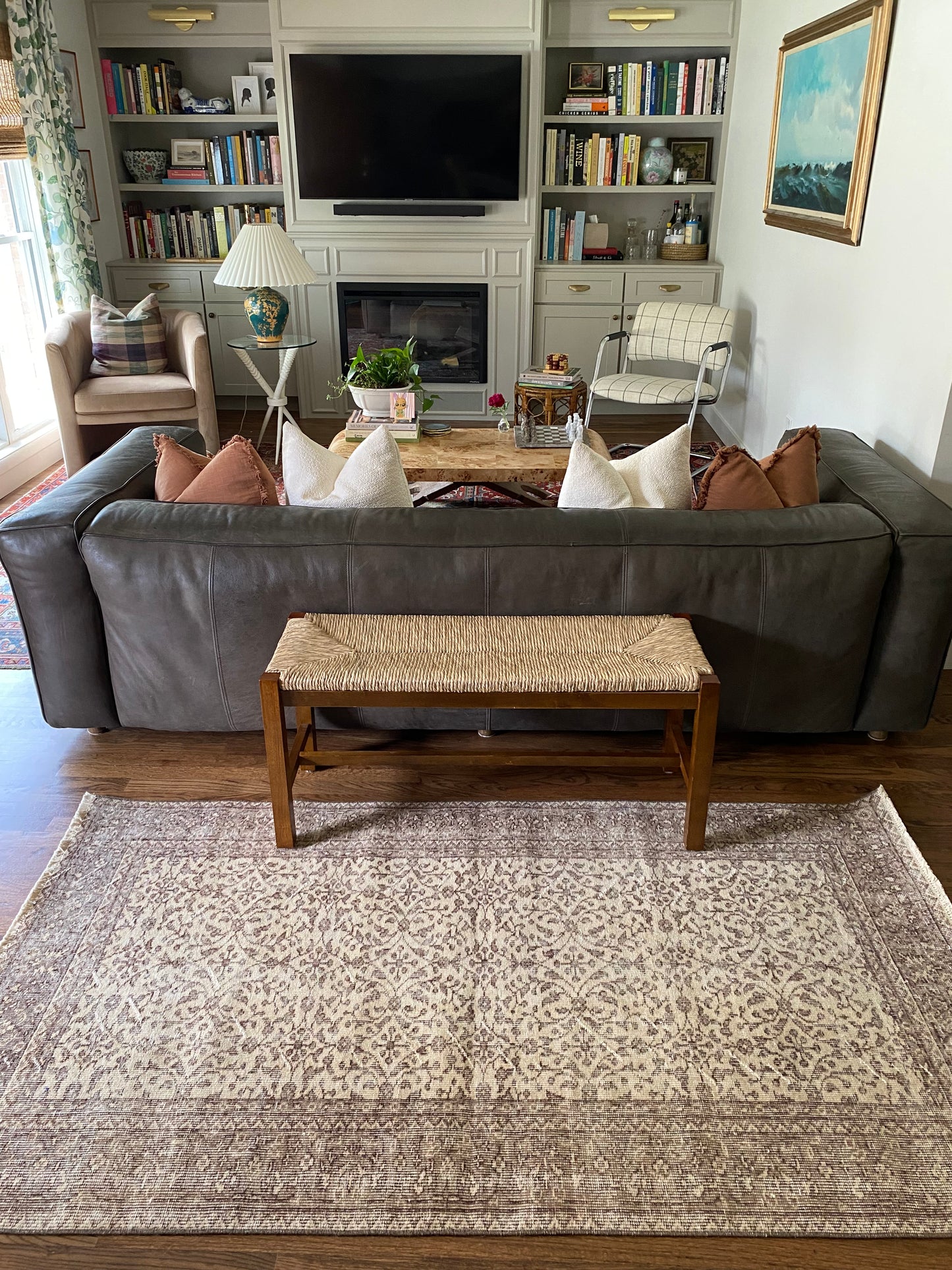 Vintage Turkish Wool Rug 3’7"x6’7" – Hand-Knotted Neutral Scatter Rug | Meredith