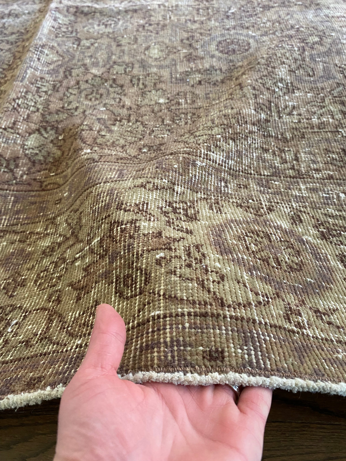 Vintage Turkish Wool Area Rug 8’x10’6" – Hand-Knotted Clay Floral Rug | Monica