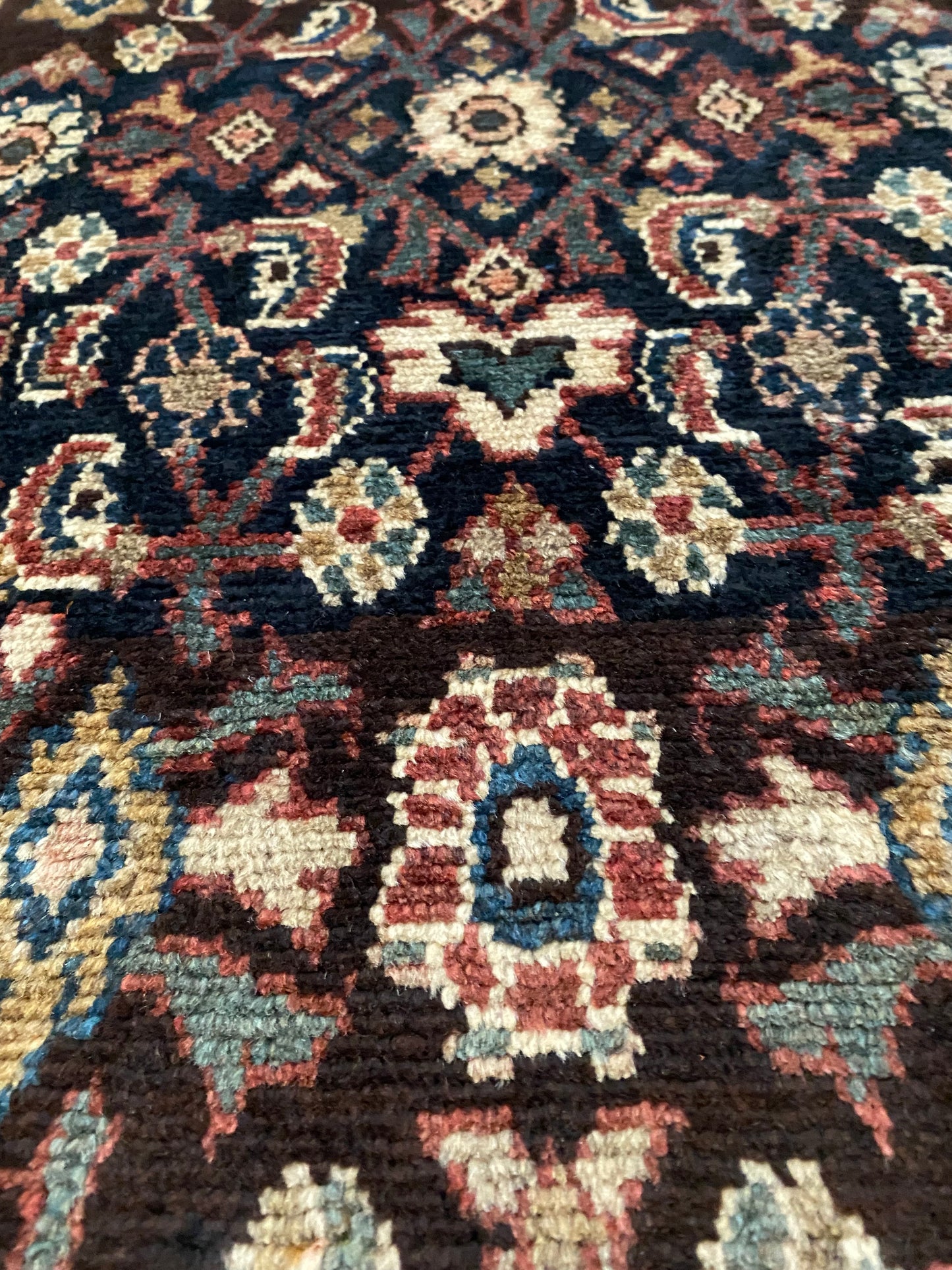 Vintage Malayer Wool Runner 3’4"x10’1" – Hand-Knotted Moody Navy Runner | Marci
