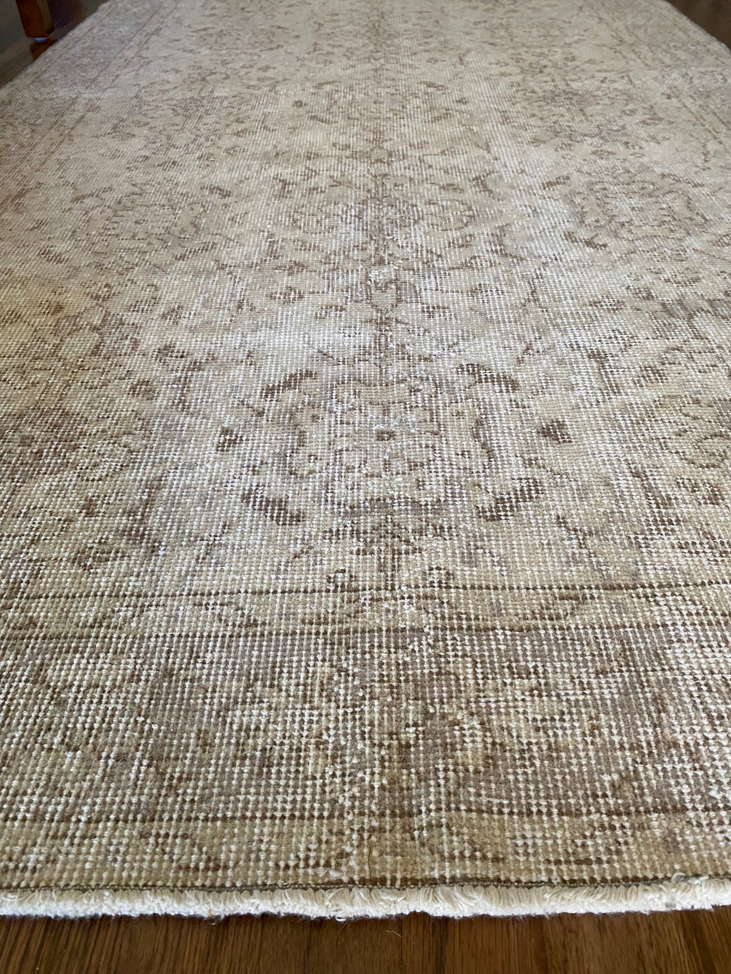 Vintage Turkish Wool Rug 3’9”x6’6.5” – Hand-Knotted Neutral Scatter Rug | Eloise