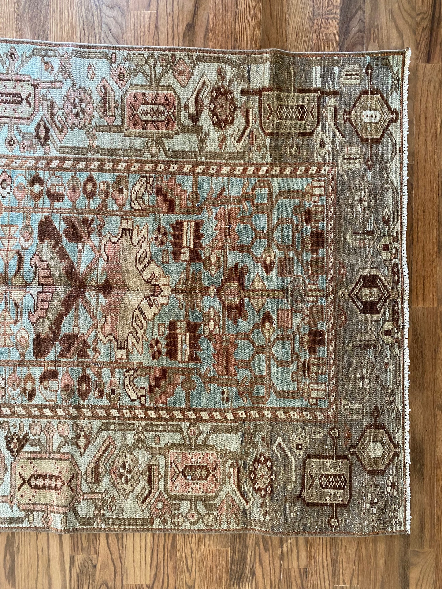 Antique Wool Runner 3’5"x10’3" – Hand-Knotted Statement Runner | Adria
