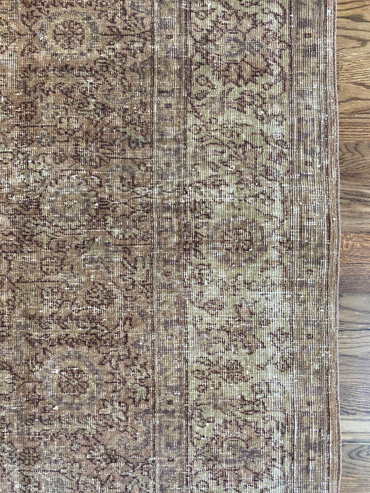 Vintage Turkish Wool Area Rug 8’x10’6" – Hand-Knotted Clay Floral Rug | Monica