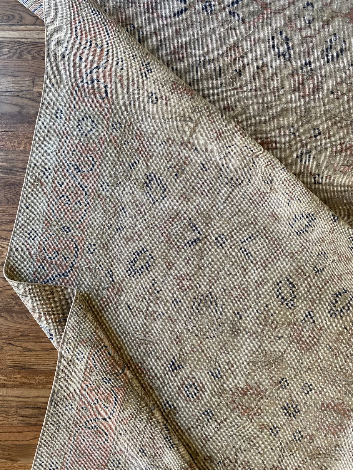 Vintage Turkish Wool Area Rug 8’3”x10’1" – Hand-Knotted Muted Terracotta Floral Rug | Lillian