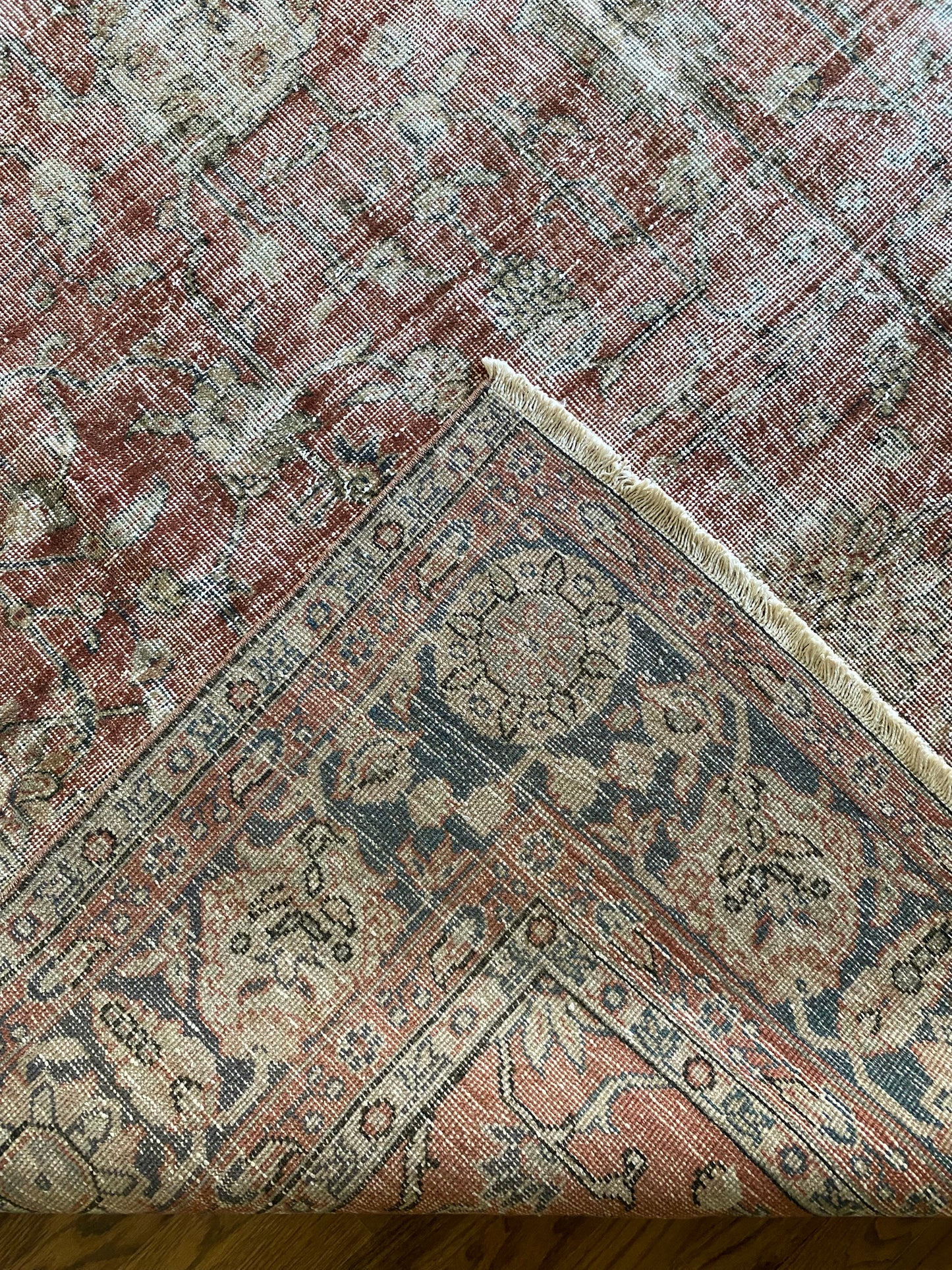 Turkish rug backing and pile detail 8x10