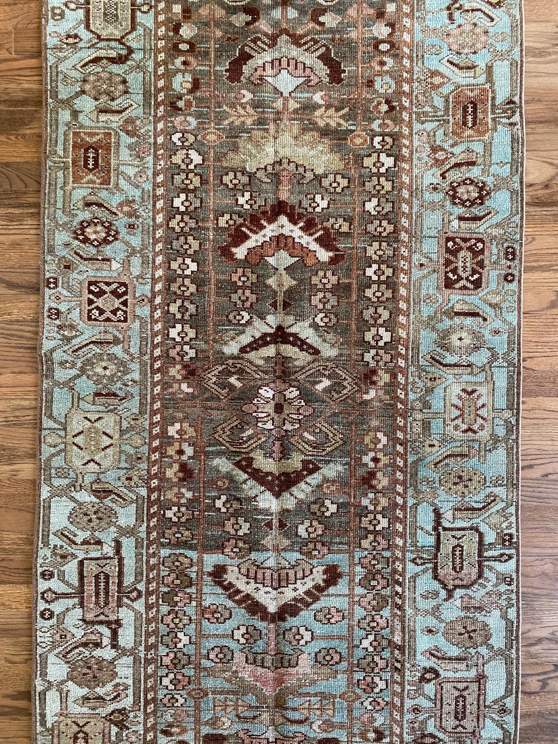 Unique vintage runner rug bold hallway styling