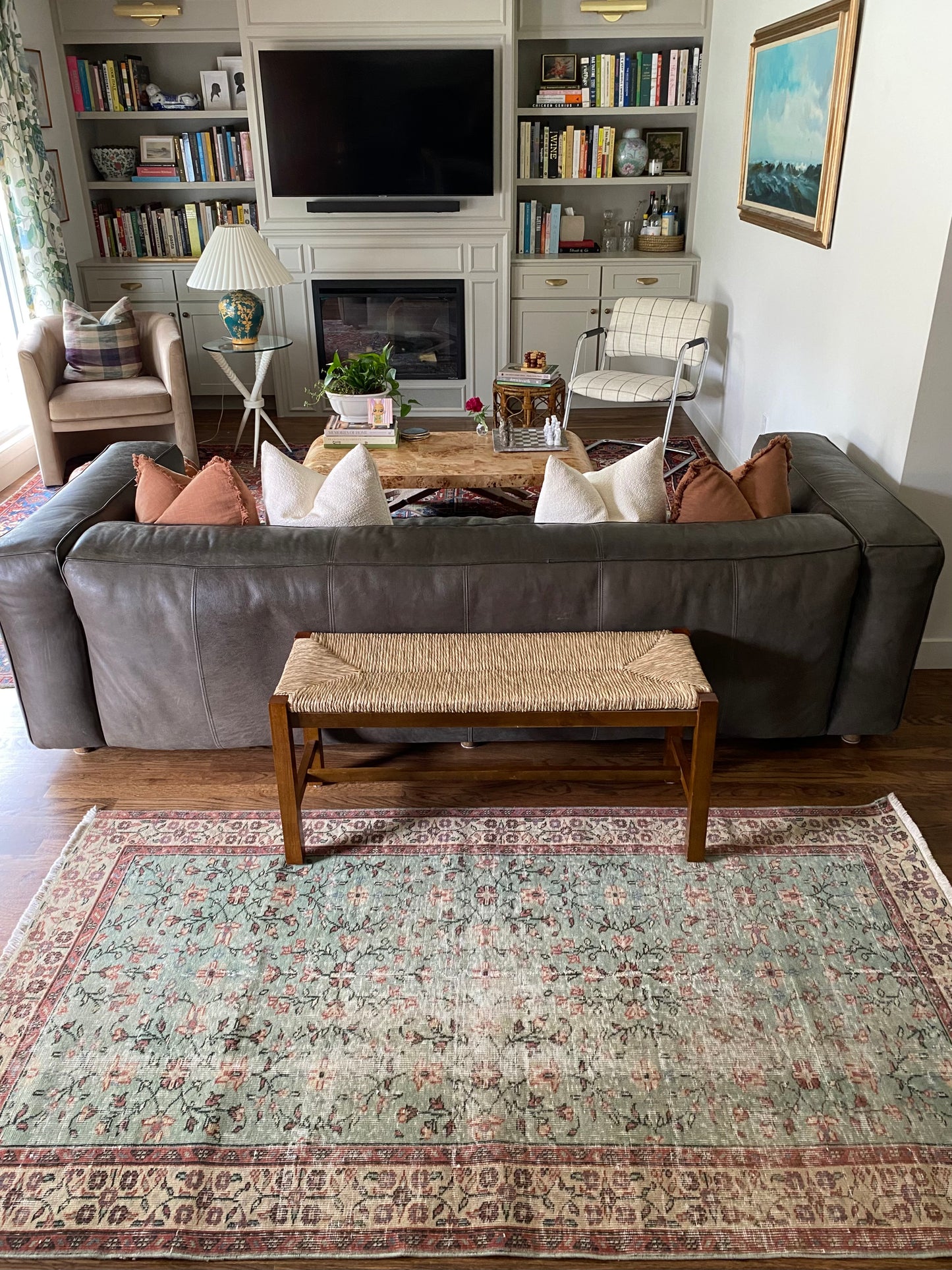 Vintage Turkish Wool Rug 3’9"x6’11" – Hand-Knotted Floral Scatter Rug | Emery
