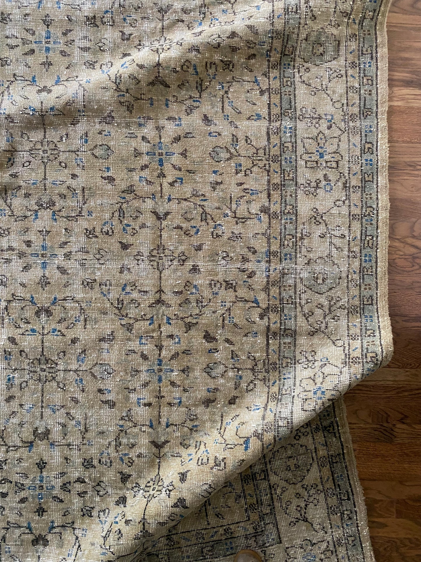 Vintage Turkish Wool Area Rug 9’4x12’2” – Hand-Knotted Neutral Rug | Rory