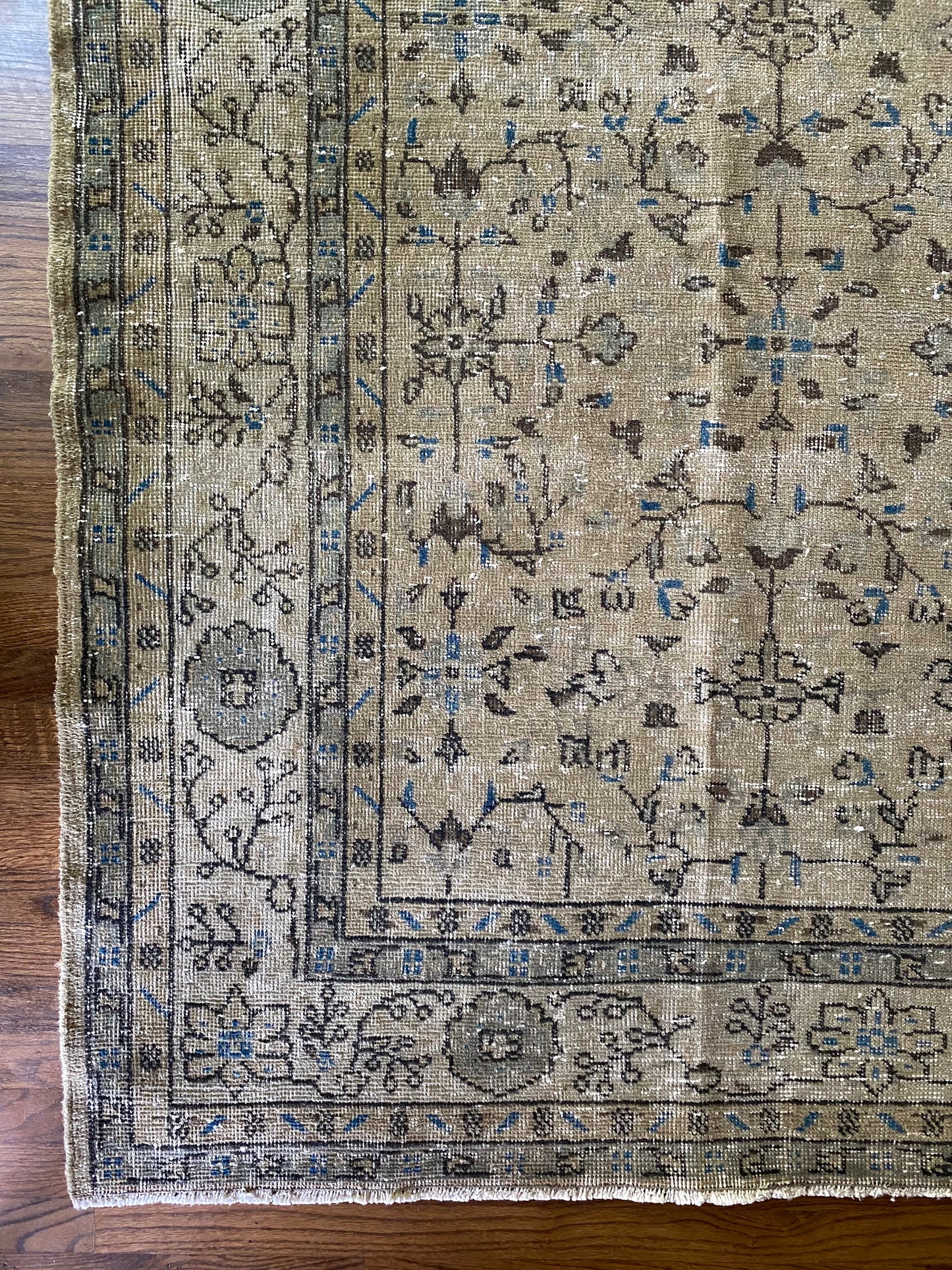 Vintage Turkish Wool Area Rug 9’4x12’2” – Hand-Knotted Neutral Rug | Rory