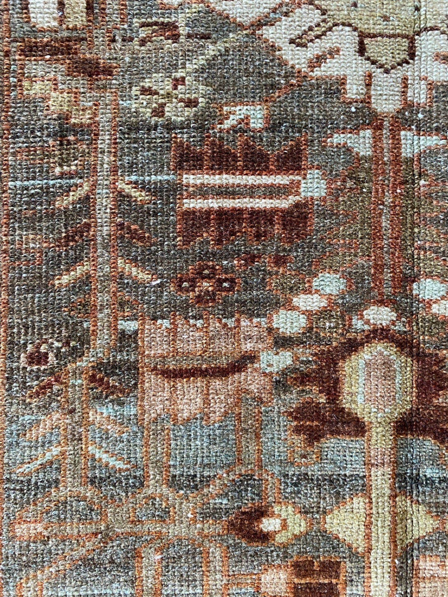 Antique Wool Runner 3’5"x10’3" – Hand-Knotted Statement Runner | Adria