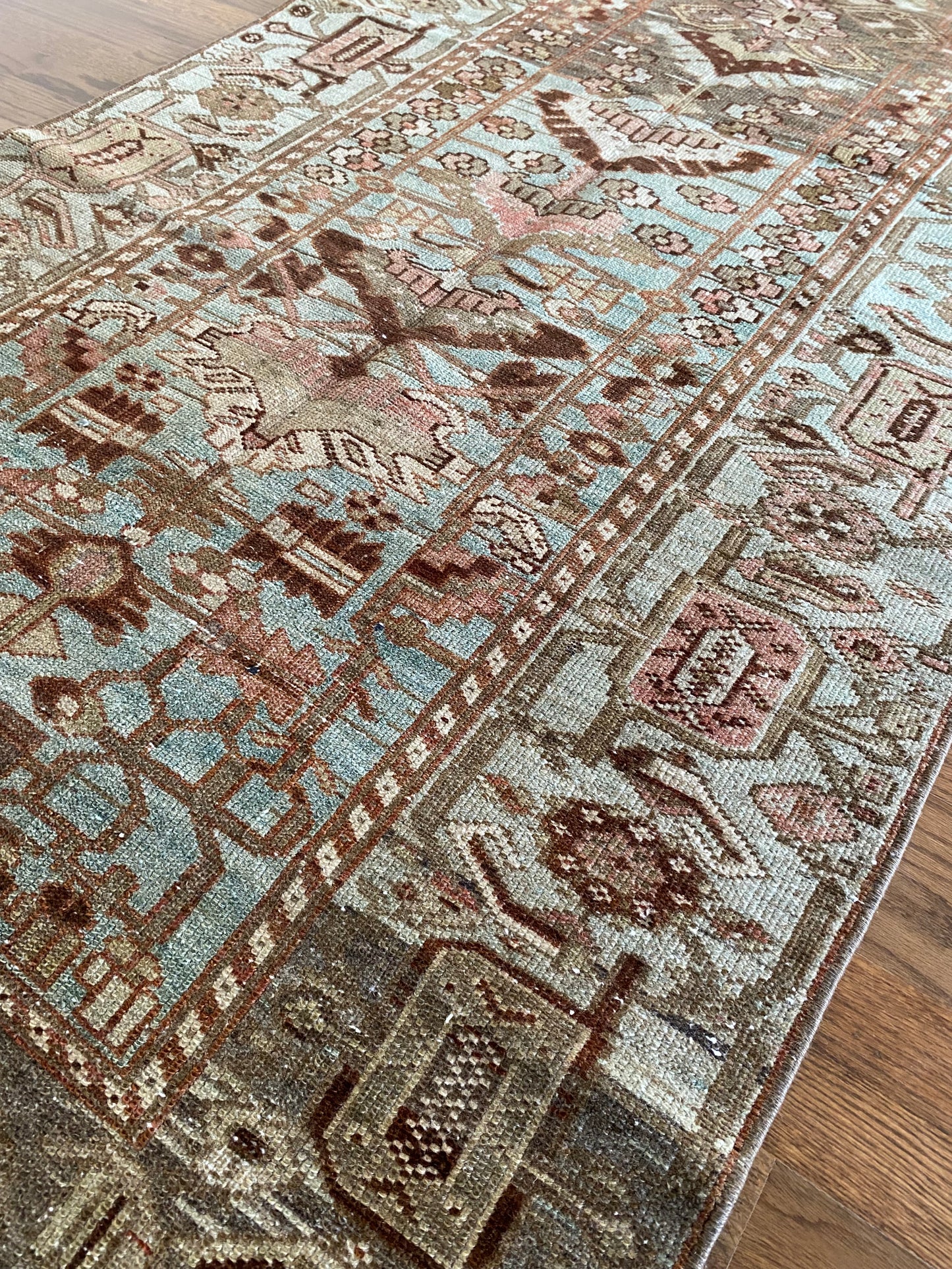Vintage statement runner rug patterned design detail