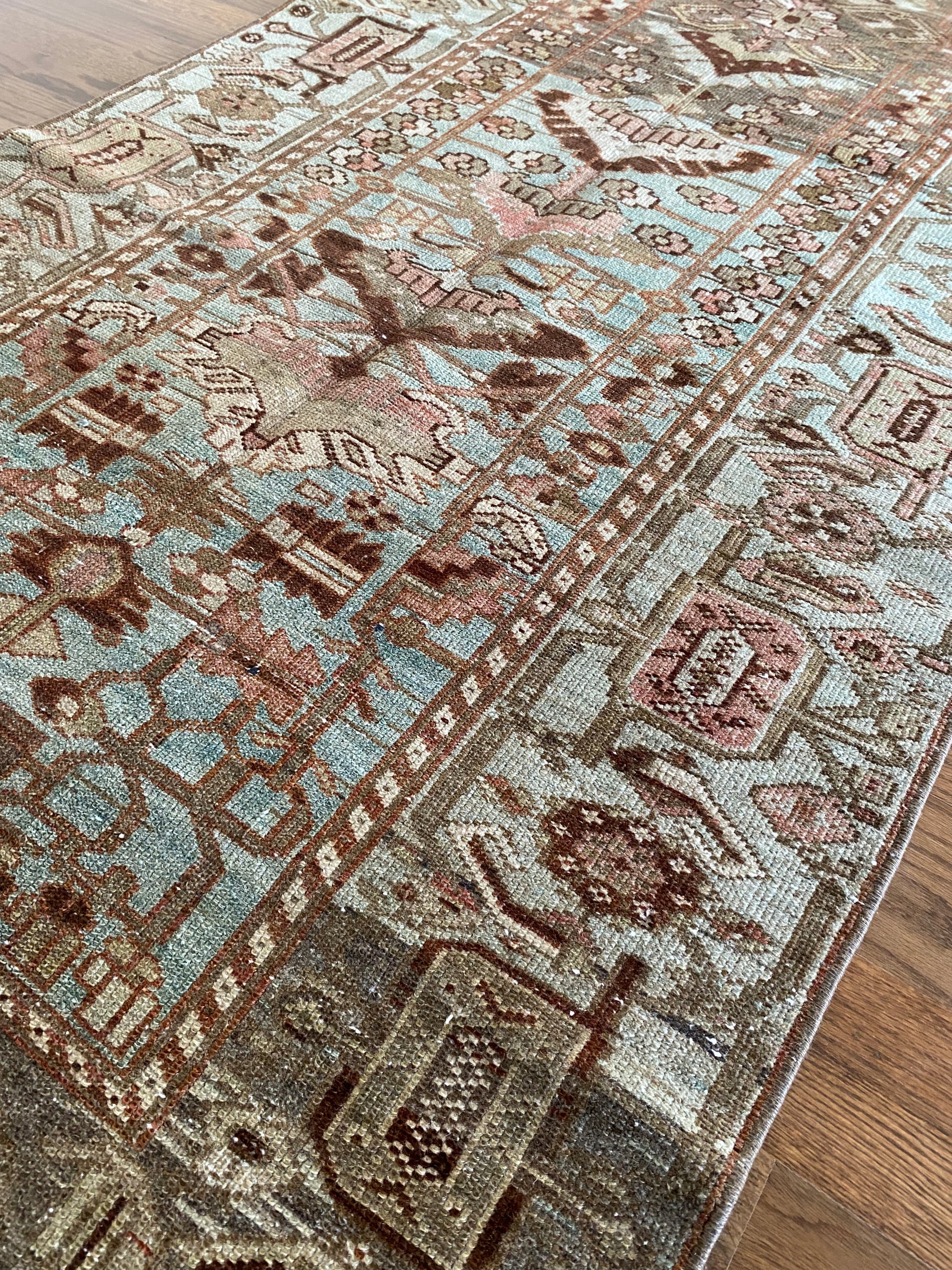 Vintage statement runner rug patterned design detail