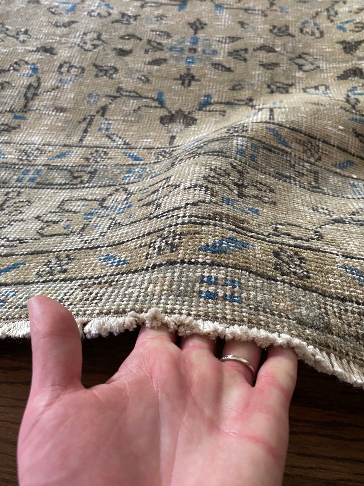 Vintage Turkish Wool Area Rug 9’4x12’2” – Hand-Knotted Neutral Rug | Rory
