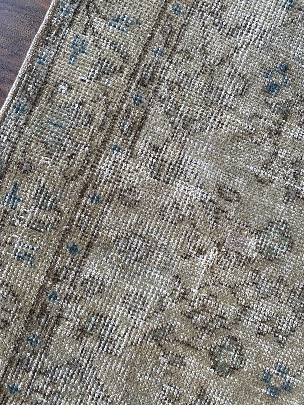Vintage Turkish Wool Runner 3’1”x7’3” – Hand-Knotted Neutral Short Runner | Molly