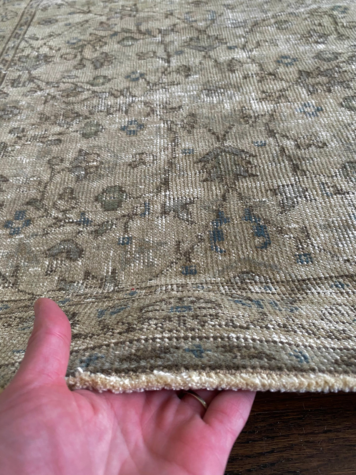 Vintage Turkish Wool Runner 3’1”x7’3” – Hand-Knotted Neutral Short Runner | Molly