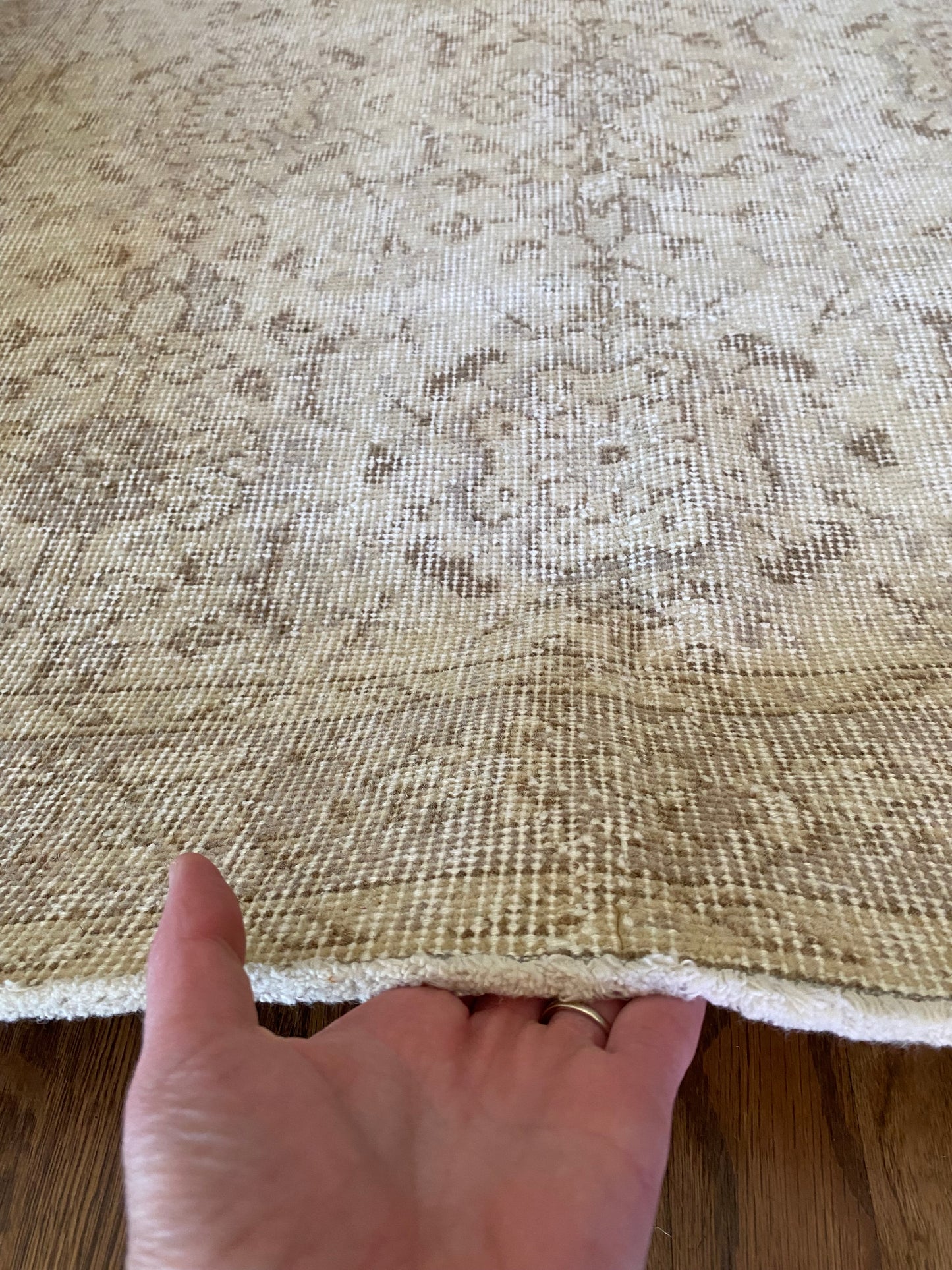 Vintage Turkish Wool Rug 3’9”x6’6.5” – Hand-Knotted Neutral Scatter Rug | Eloise