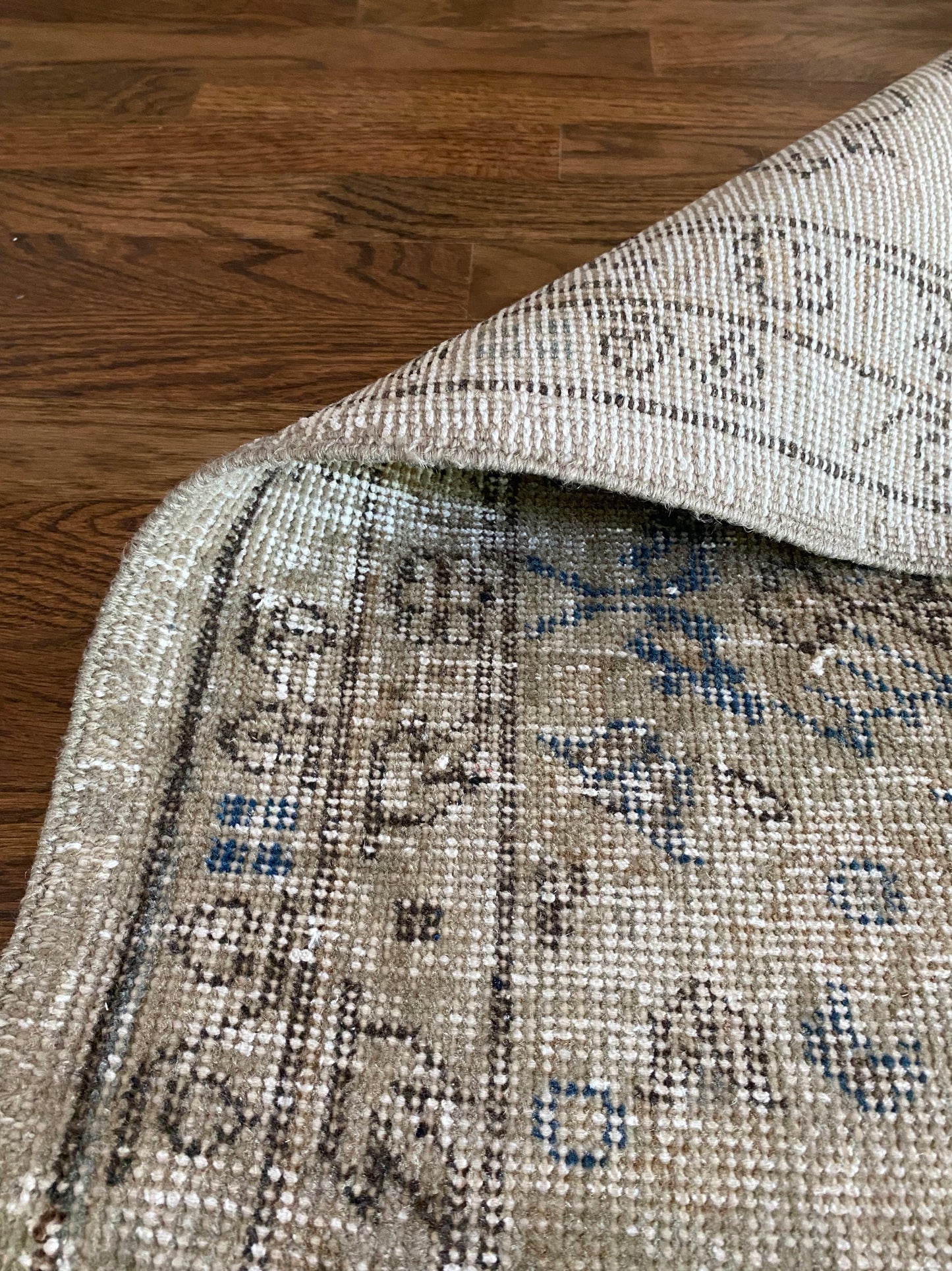 Vintage Turkish Wool Area Rug 9’10”x12’9.5” – Hand-Knotted Neutral Rug | Eden