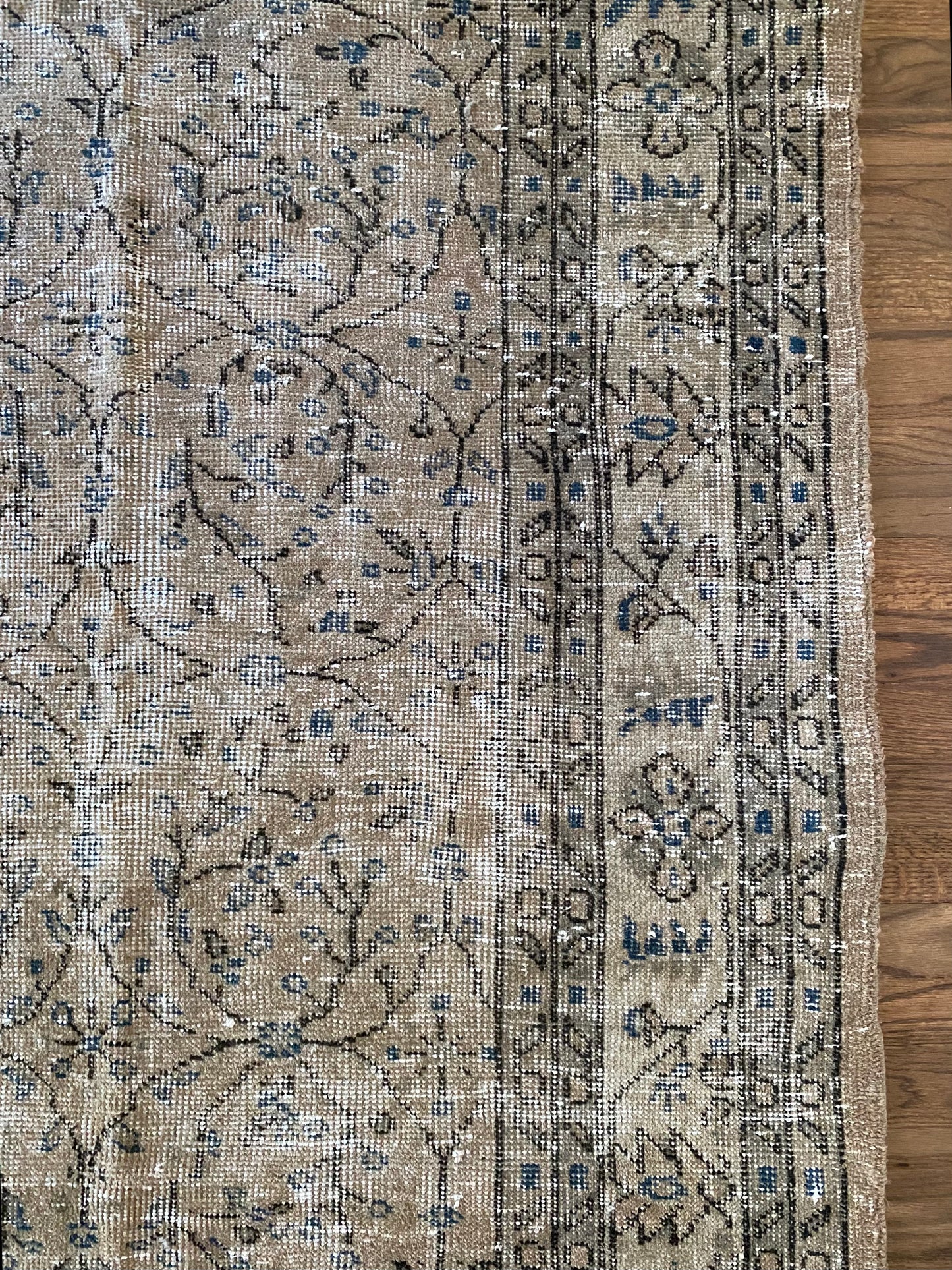Vintage Turkish Wool Area Rug 7’11’x10’8" – Hand-Knotted Neutral Rug | Collins