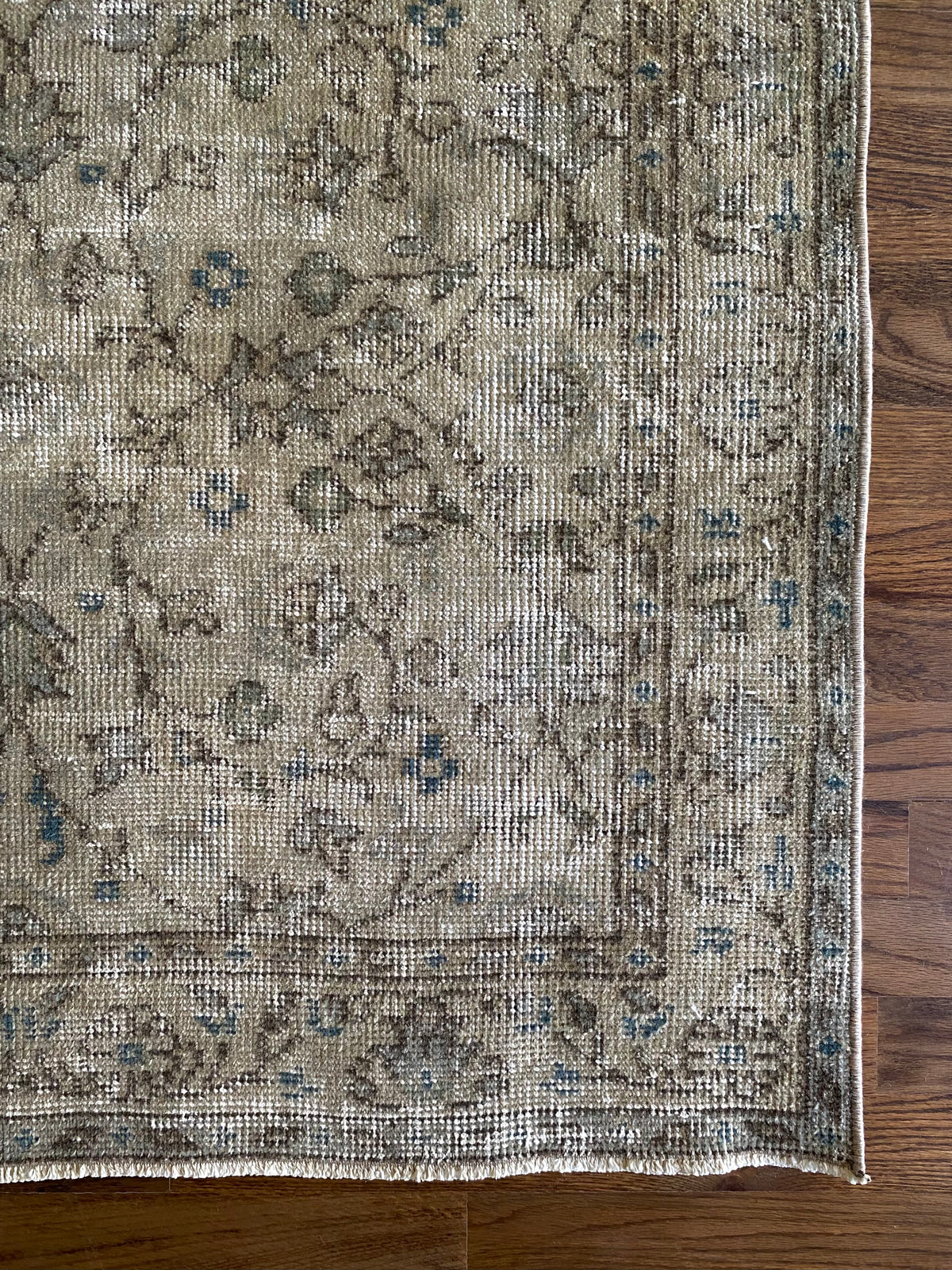 Vintage Turkish Wool Runner 3’1”x7’3” – Hand-Knotted Neutral Short Runner | Molly