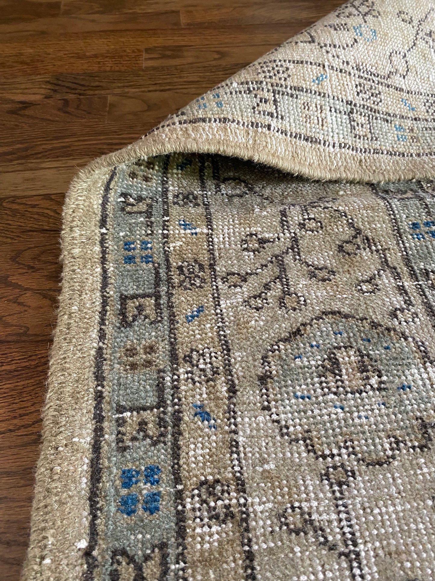 Vintage Turkish Wool Area Rug 9’4x12’2” – Hand-Knotted Neutral Rug | Rory