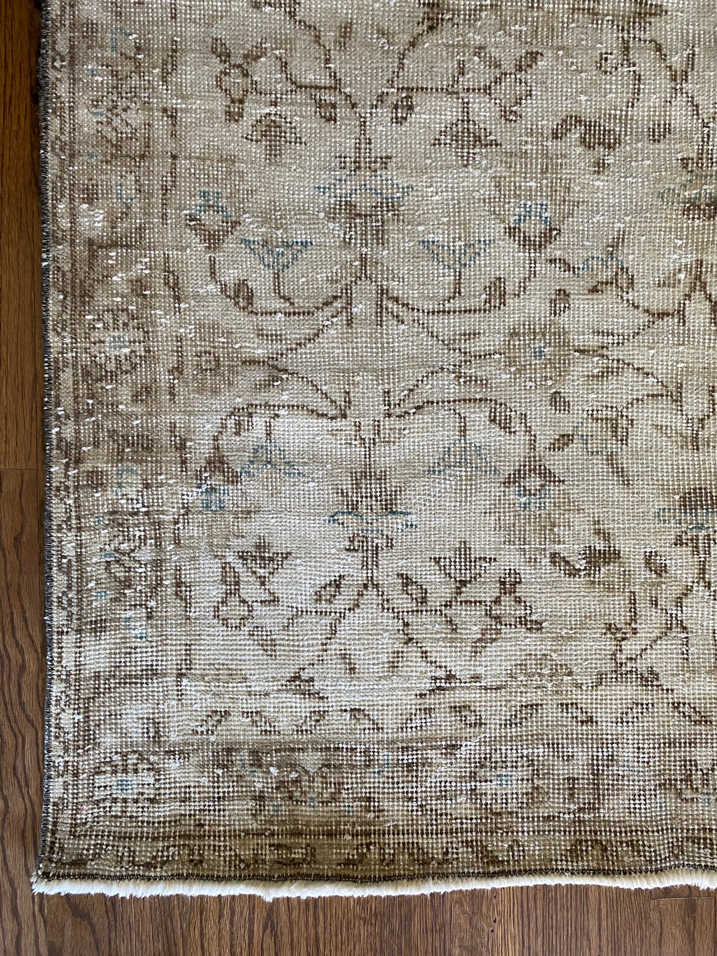 Vintage Turkish Wool Rug 3’10”x6’11” – Hand-Knotted Neutral Scatter Rug | Kendyl