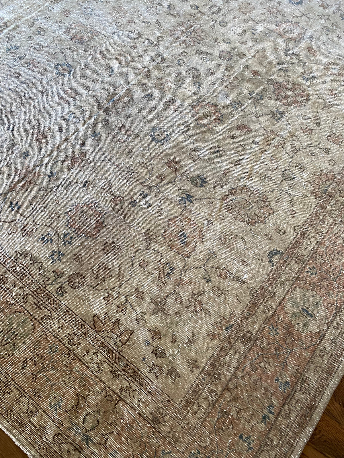 Vintage Turkish Wool Area Rug 10’2”x13’– Hand-Knotted Large Floral Rug | Hannah