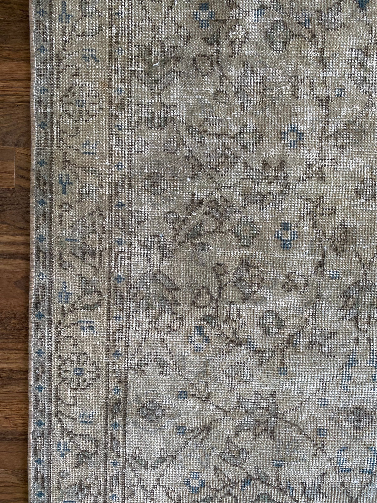 Vintage Turkish Wool Runner 3’1”x7’3” – Hand-Knotted Neutral Short Runner | Molly