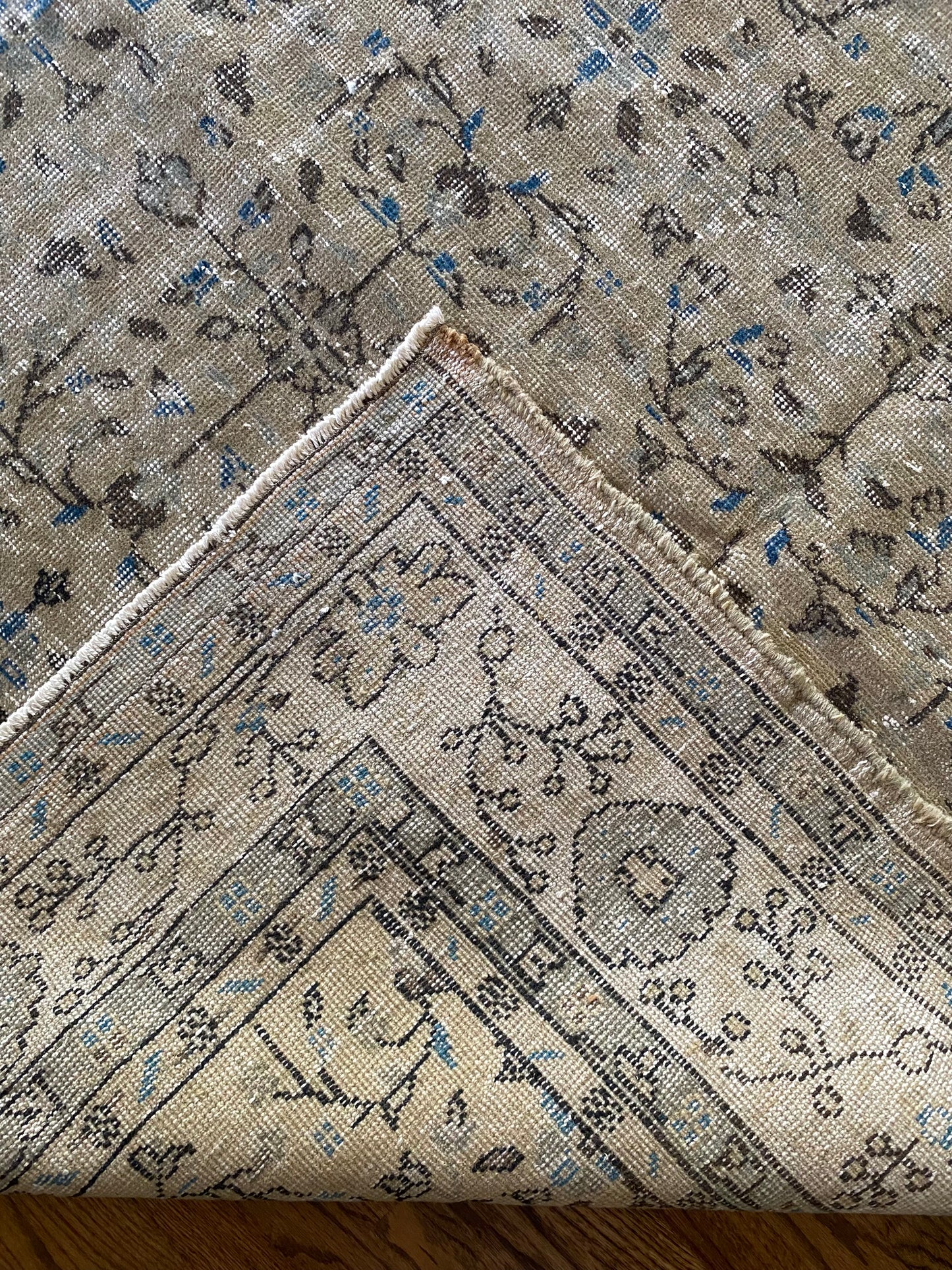 Vintage Turkish Wool Area Rug 9’4x12’2” – Hand-Knotted Neutral Rug | Rory
