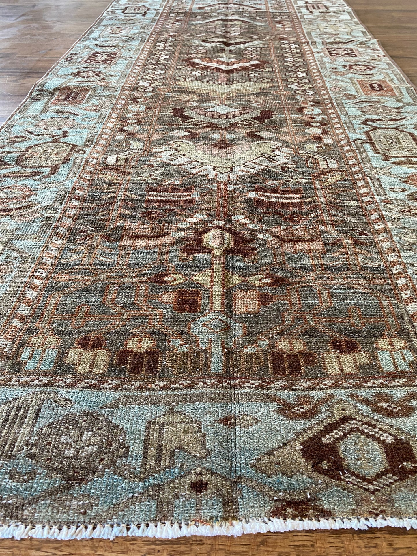 Antique Wool Runner 3’5"x10’3" – Hand-Knotted Statement Runner | Adria