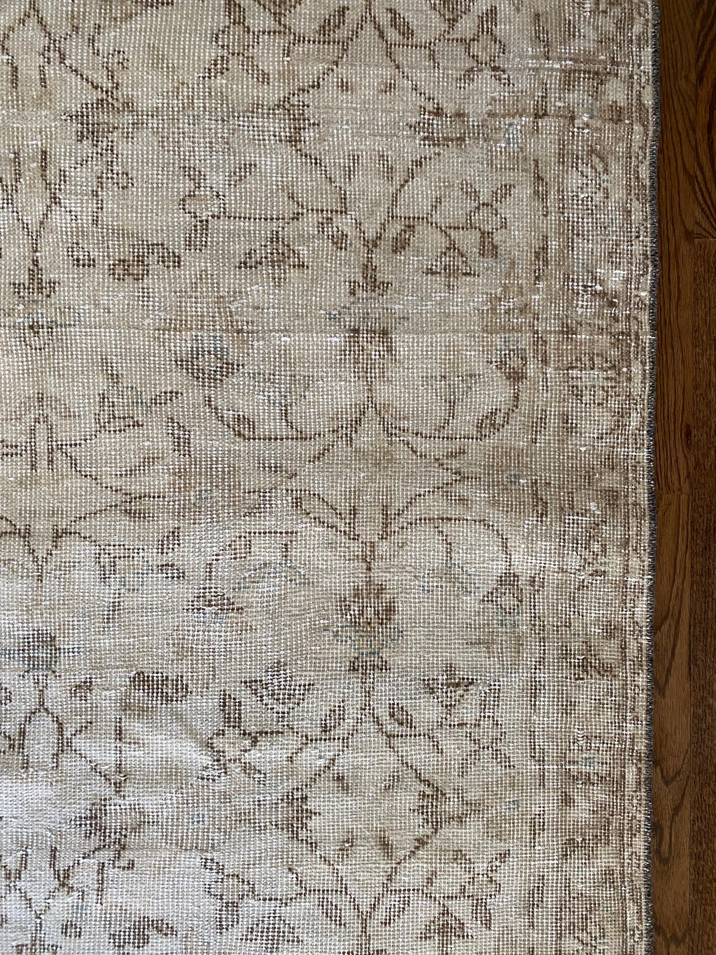 Vintage Turkish Wool Rug 3’10”x6’11” – Hand-Knotted Neutral Scatter Rug | Kendyl