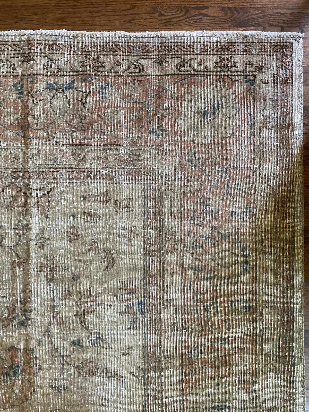 Vintage Turkish Wool Area Rug 10’2”x13’– Hand-Knotted Large Floral Rug | Hannah