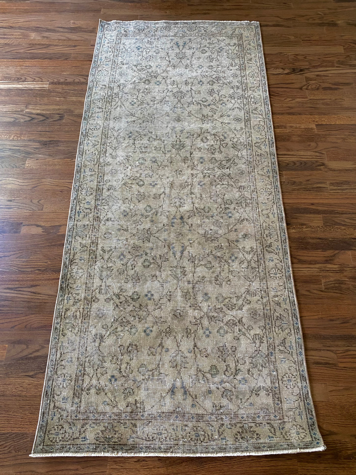 Vintage Turkish Wool Runner 3’1”x7’3” – Hand-Knotted Neutral Short Runner | Molly