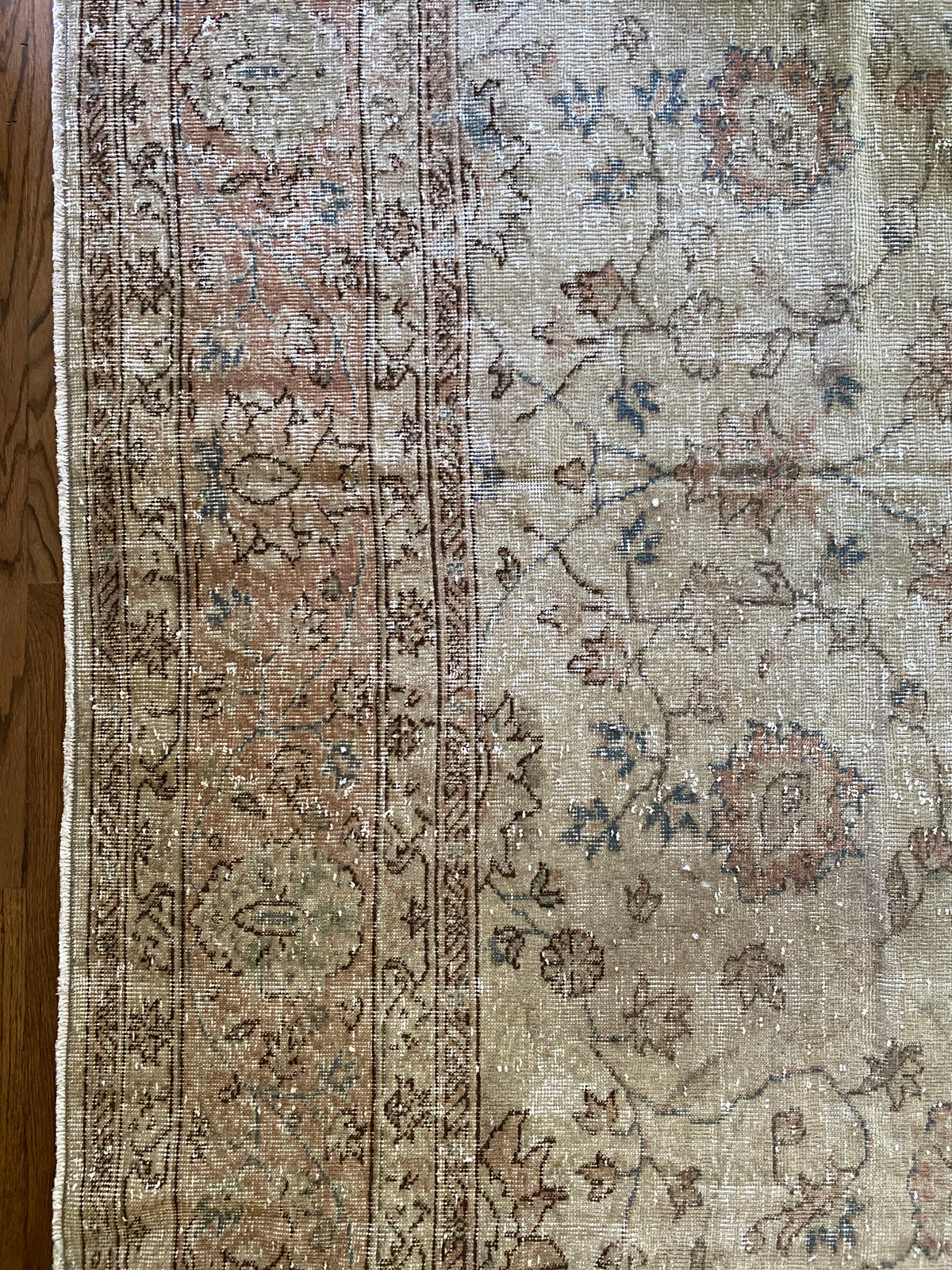 Vintage Turkish Wool Area Rug 10’2”x13’– Hand-Knotted Large Floral Rug | Hannah