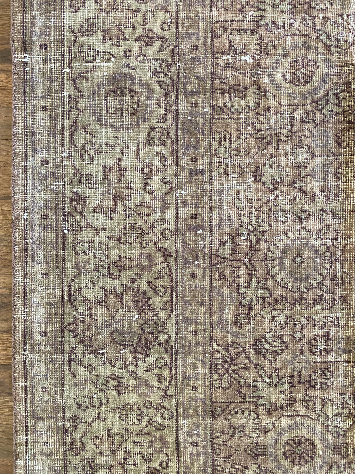Vintage Turkish Wool Area Rug 8’x10’6" – Hand-Knotted Clay Floral Rug | Monica