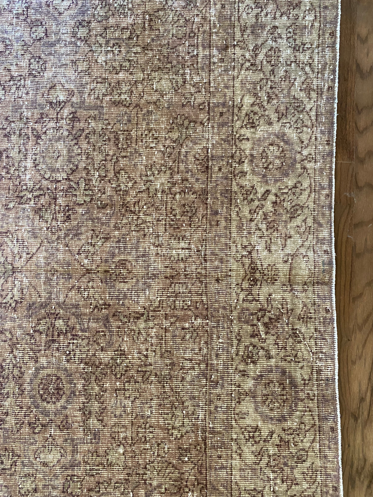 Vintage Turkish Wool Area Rug 8’x10’6" – Hand-Knotted Clay Floral Rug | Monica