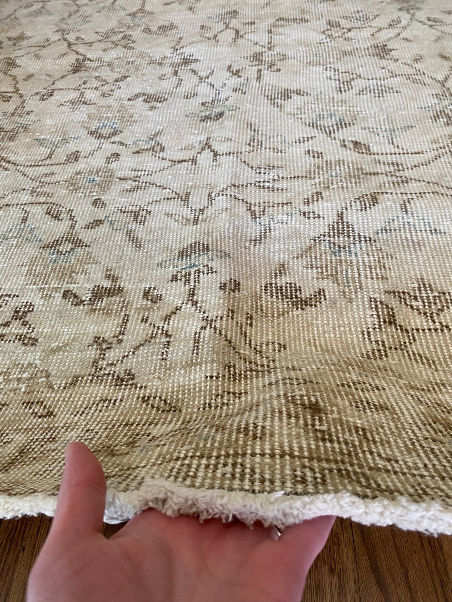 Vintage Turkish Wool Rug 3’10”x6’11” – Hand-Knotted Neutral Scatter Rug | Kendyl