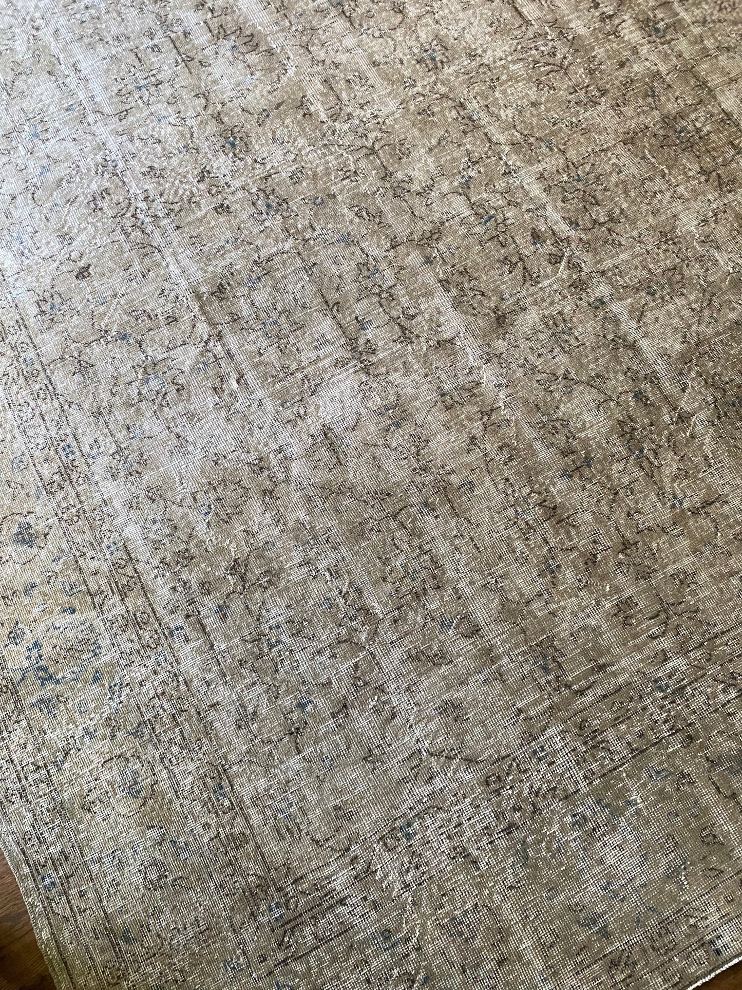 Vintage Turkish Wool Area Rug 9’10”x12’9.5” – Hand-Knotted Neutral Rug | Eden