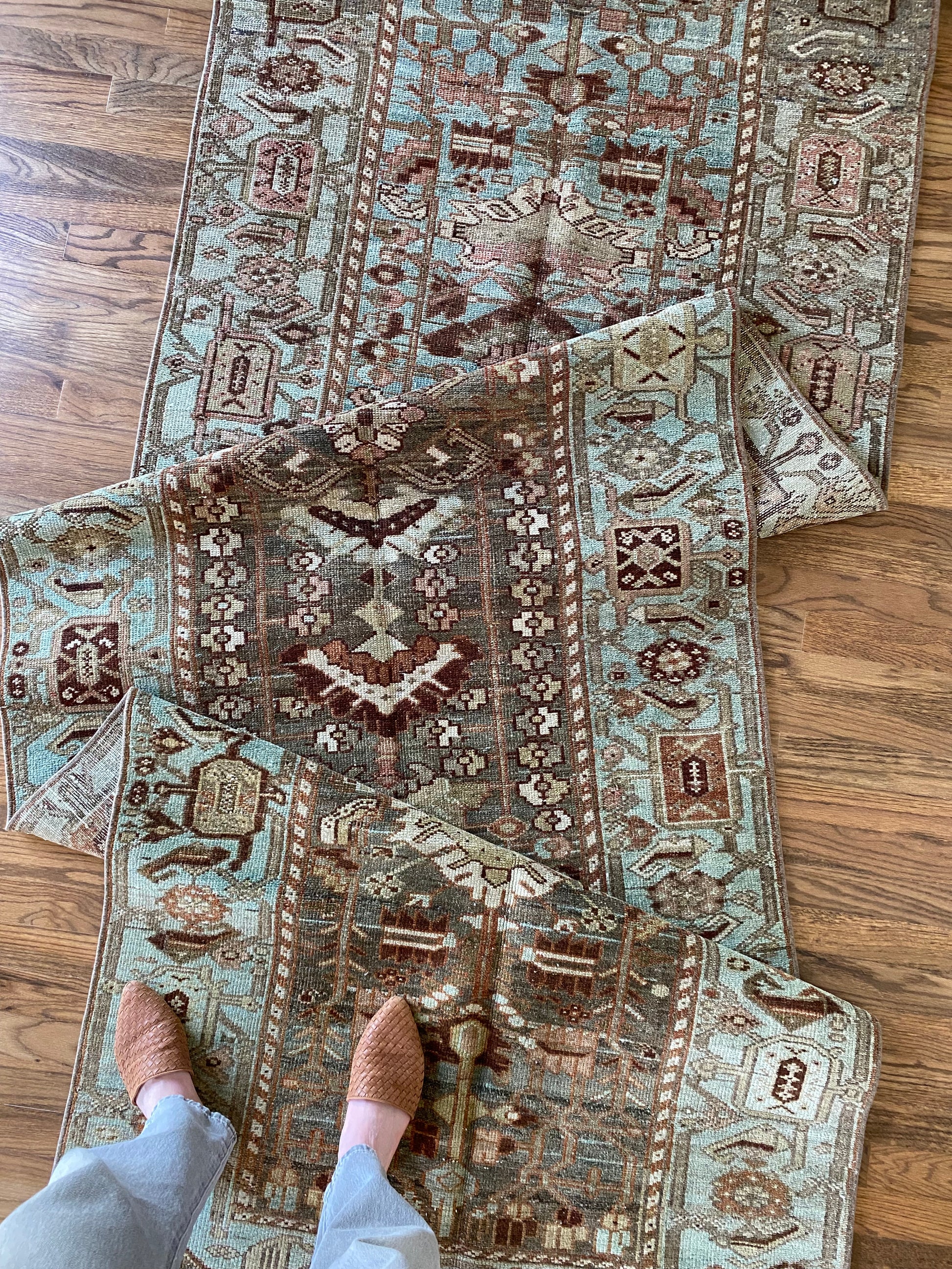 Vintage runner rug 3x10 unique designer style pattern