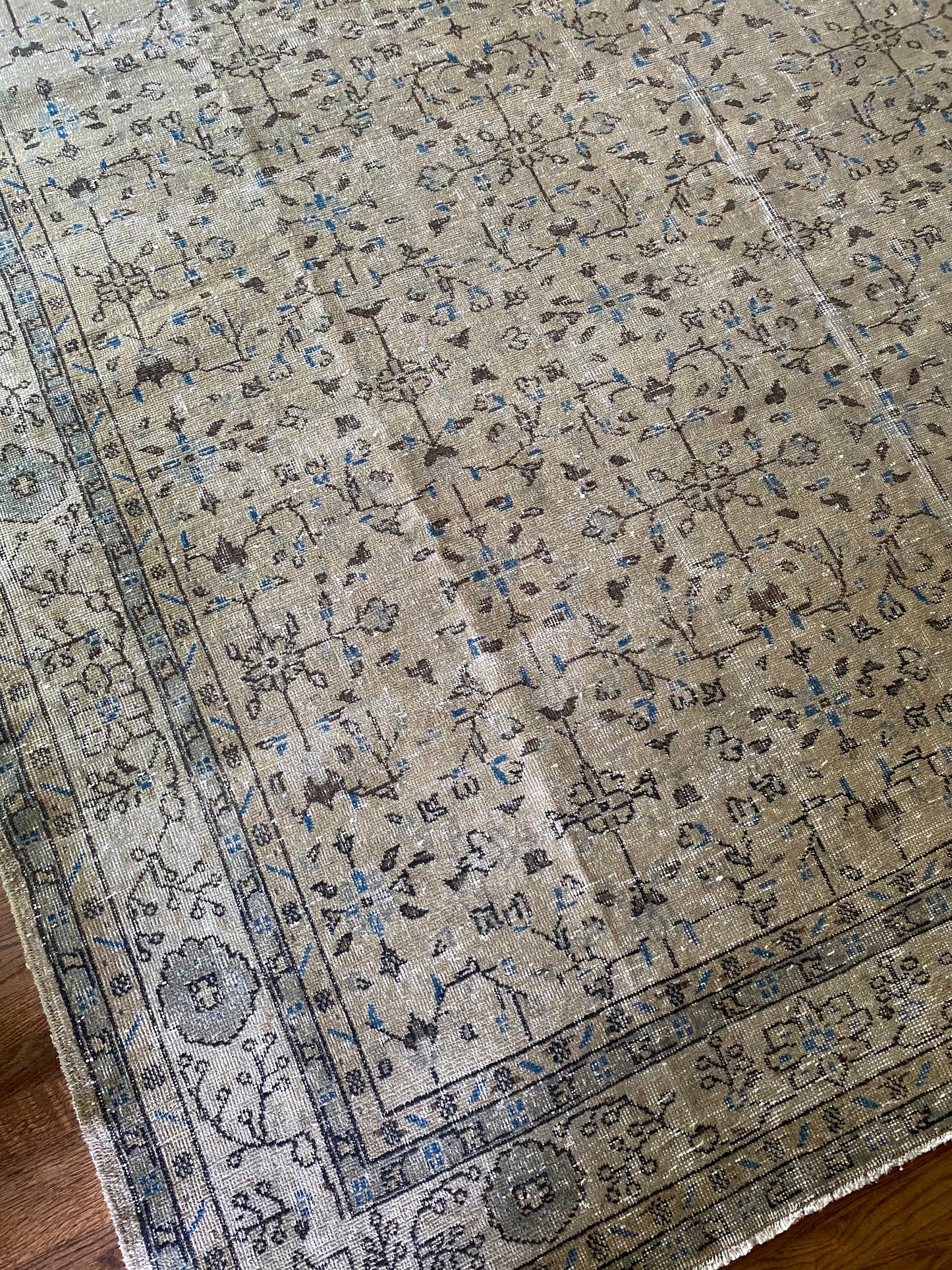 Vintage Turkish Wool Area Rug 9’4x12’2” – Hand-Knotted Neutral Rug | Rory