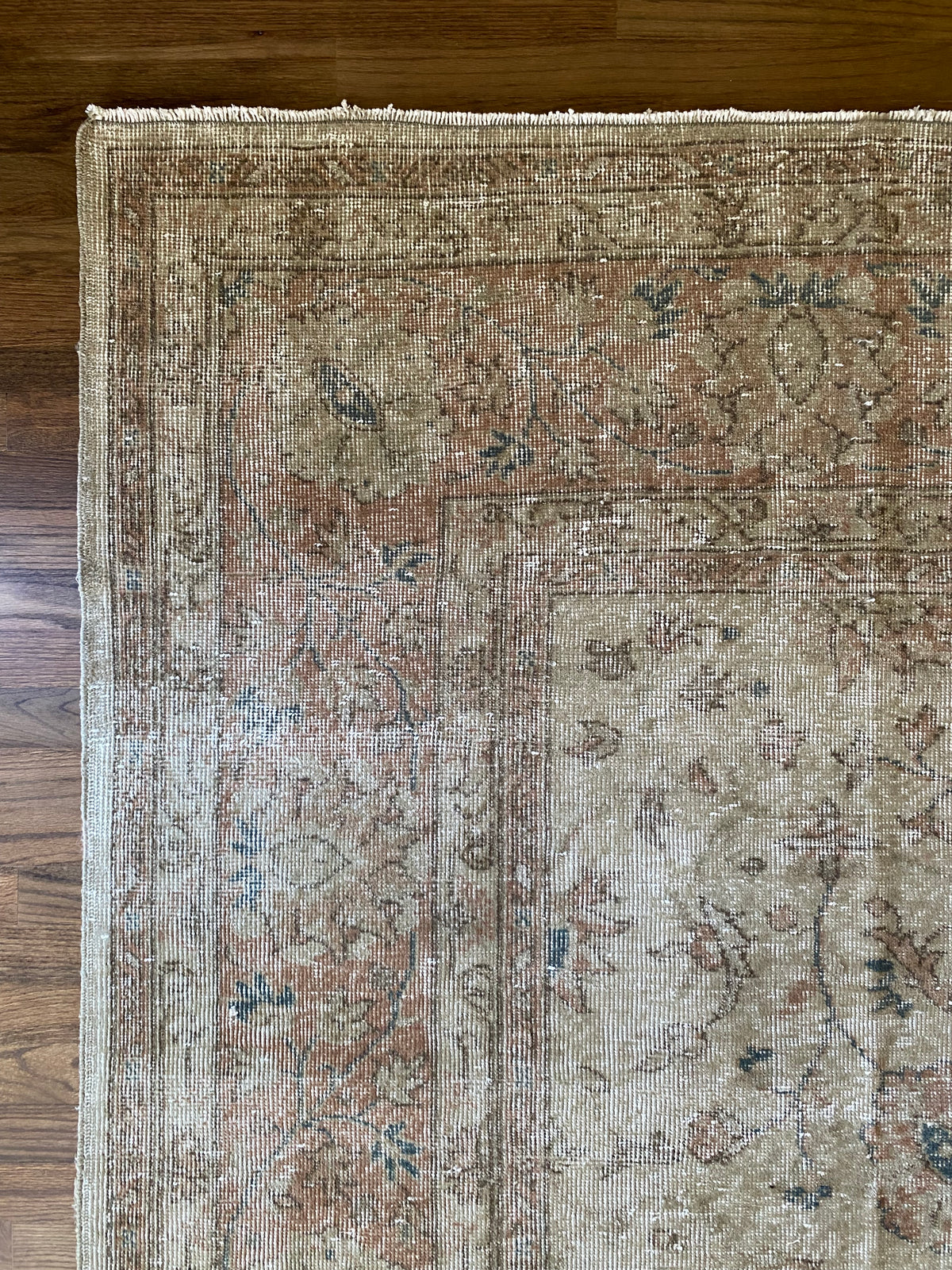 Vintage Turkish Wool Area Rug 10’2”x13’– Hand-Knotted Large Floral Rug | Hannah