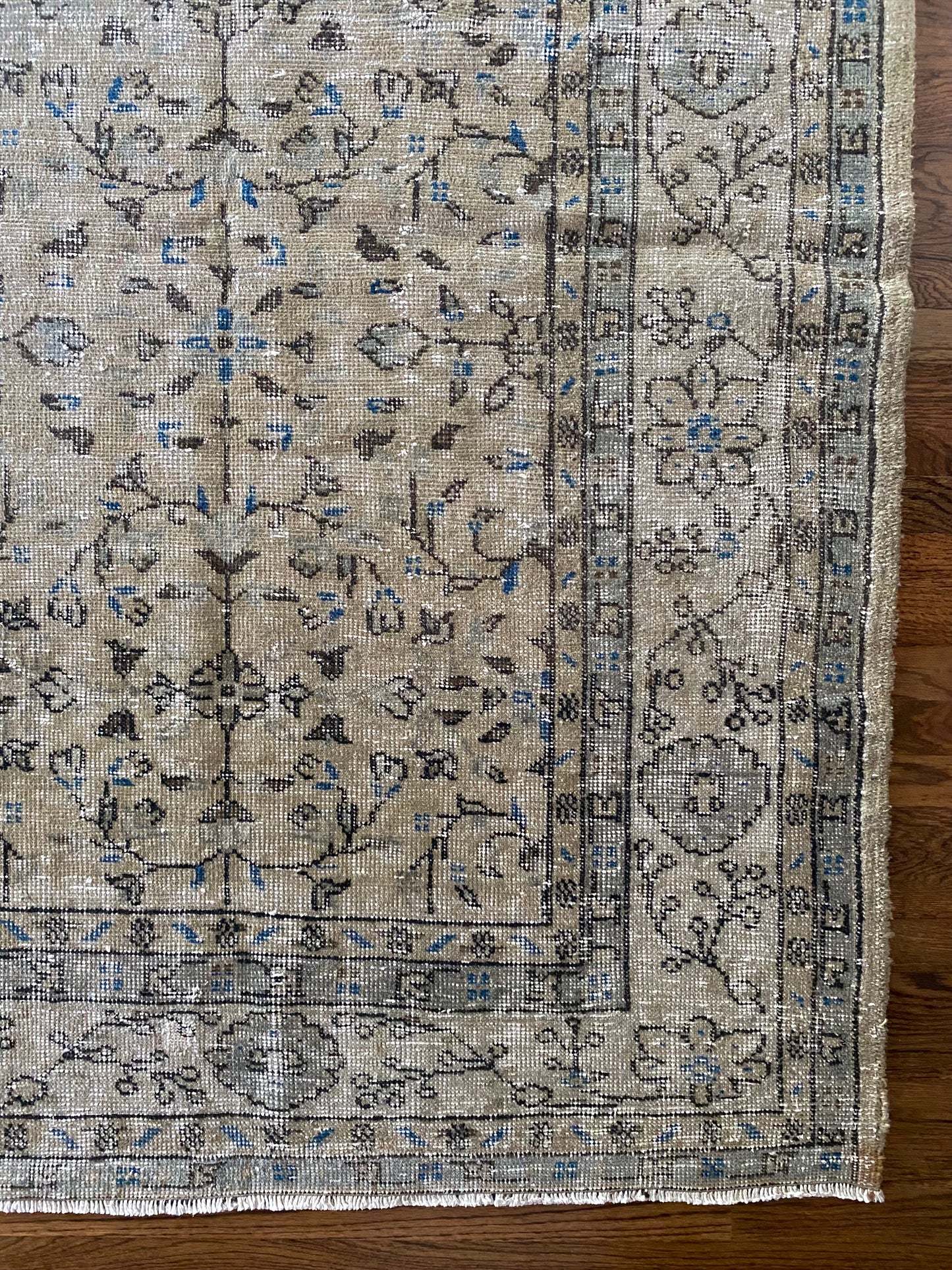 Vintage Turkish Wool Area Rug 9’4x12’2” – Hand-Knotted Neutral Rug | Rory