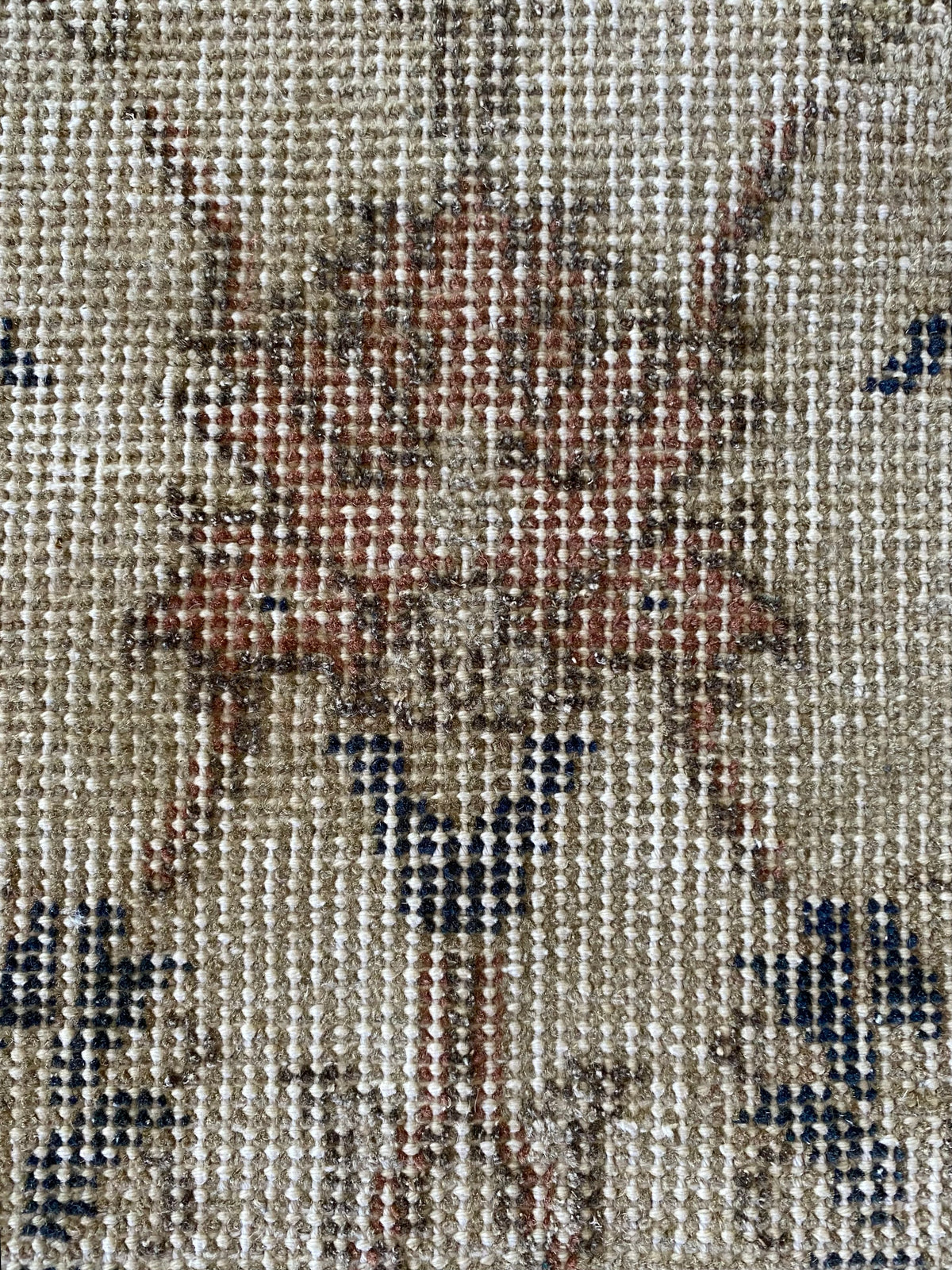 Vintage Turkish Wool Area Rug 8’3”x10’1" – Hand-Knotted Muted Terracotta Floral Rug | Lillian