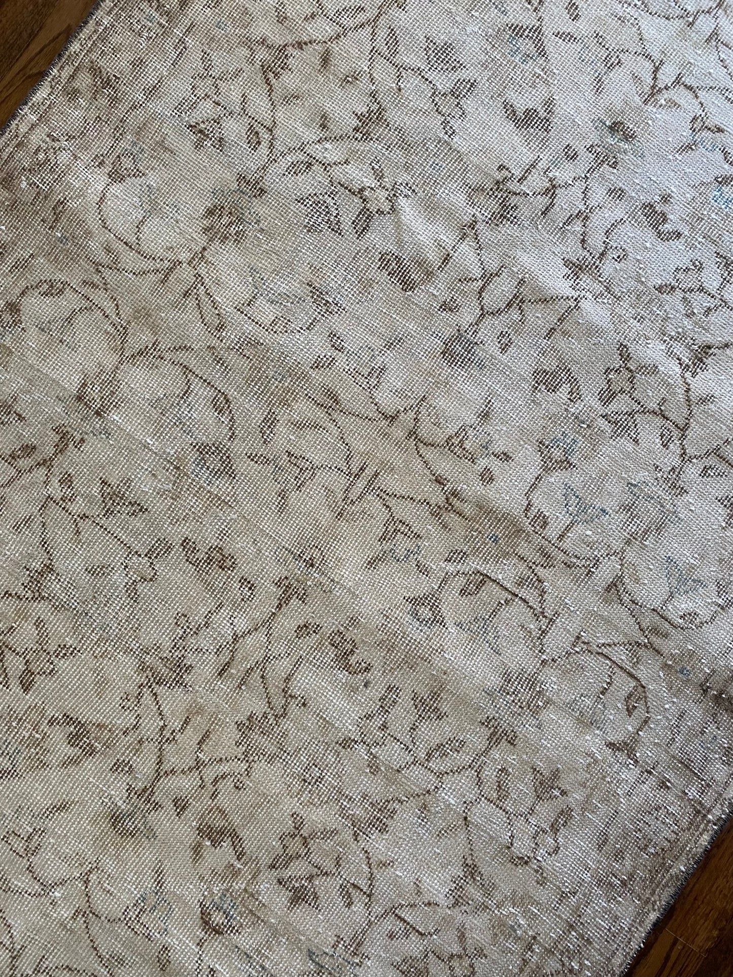 Vintage Turkish Wool Rug 3’10”x6’11” – Hand-Knotted Neutral Scatter Rug | Kendyl