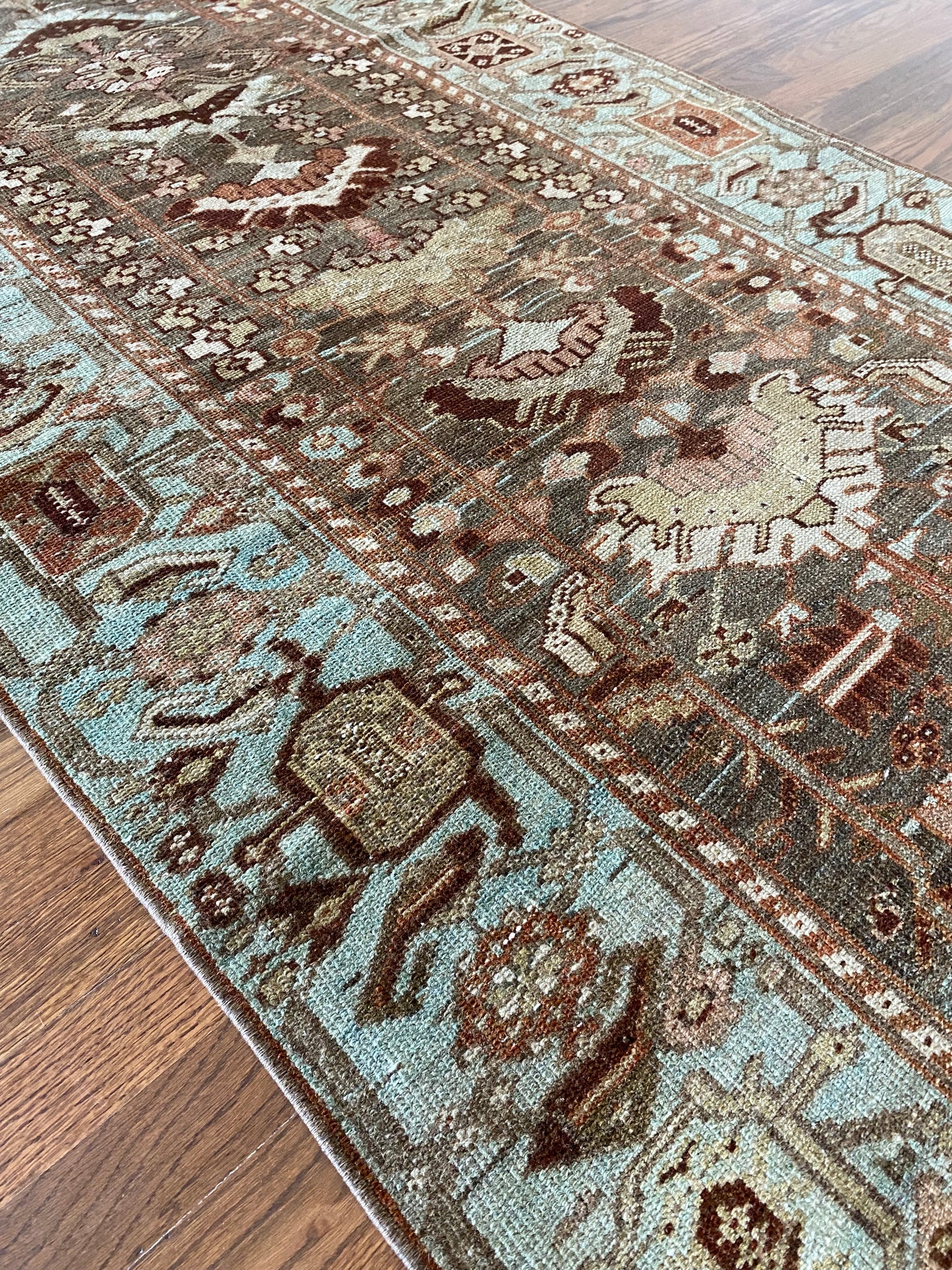 Antique Wool Runner 3’5"x10’3" – Hand-Knotted Statement Runner | Adria