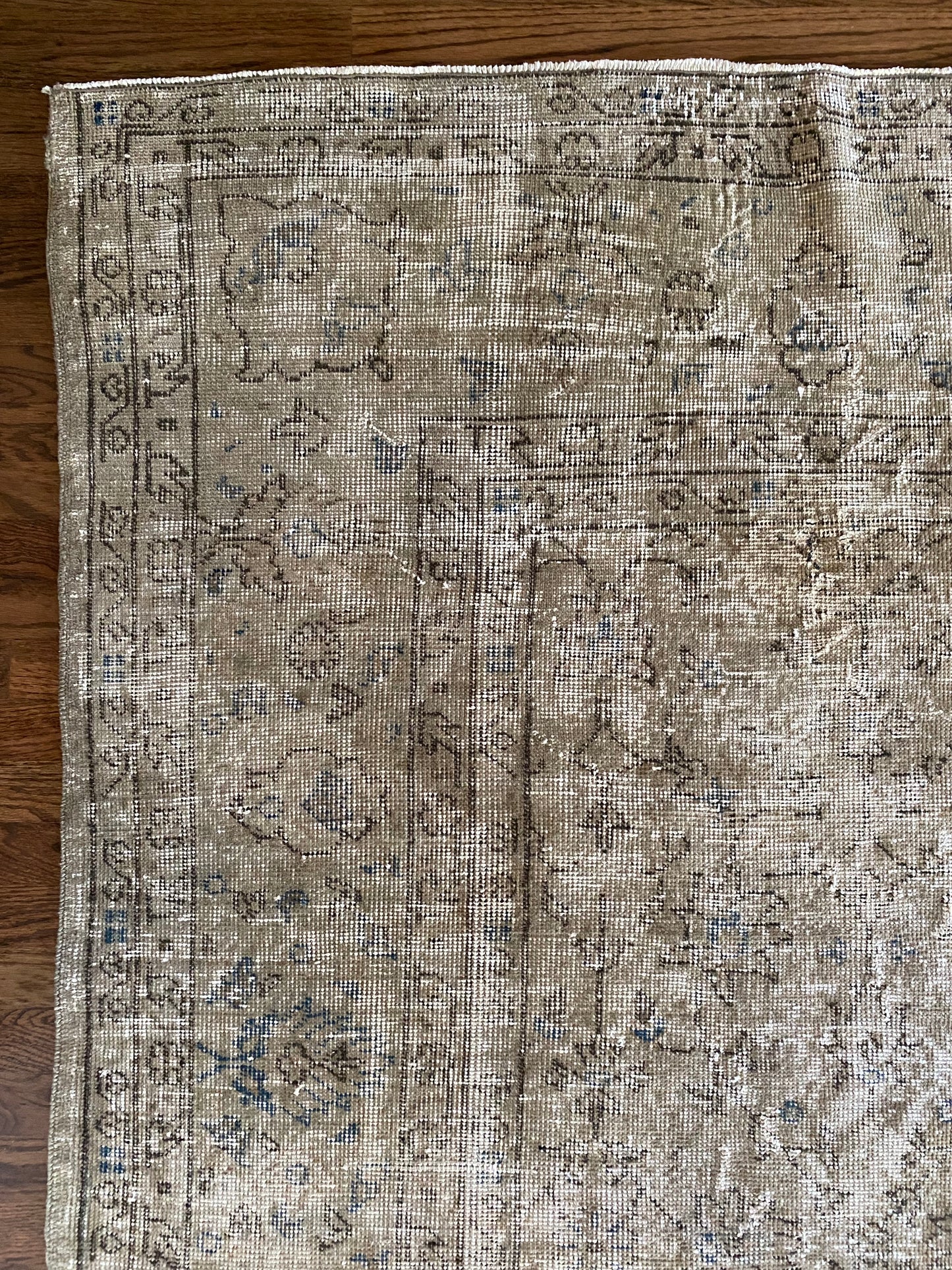 Vintage Turkish Wool Area Rug 9’10”x12’9.5” – Hand-Knotted Neutral Rug | Eden
