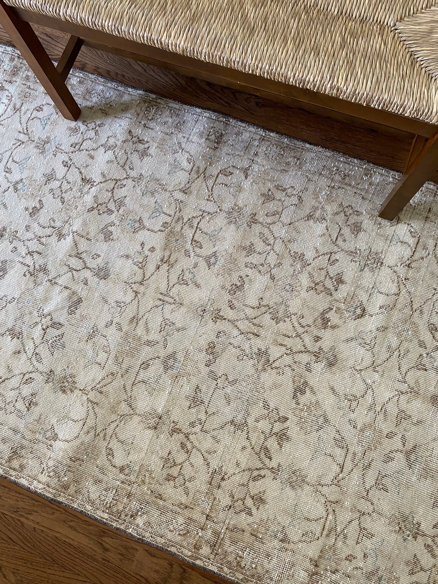 Vintage Turkish Wool Rug 3’10”x6’11” – Hand-Knotted Neutral Scatter Rug | Kendyl