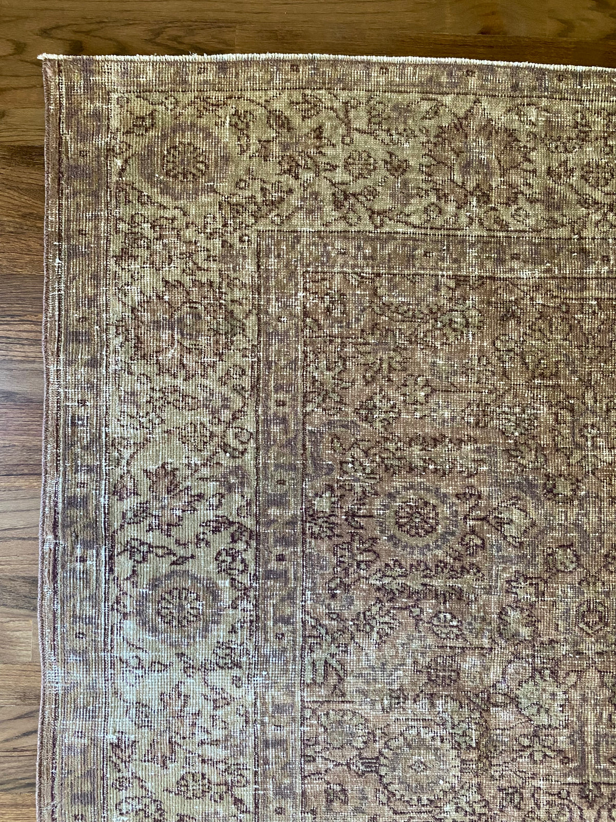 Vintage Turkish Wool Area Rug 8’x10’6" – Hand-Knotted Clay Floral Rug | Monica